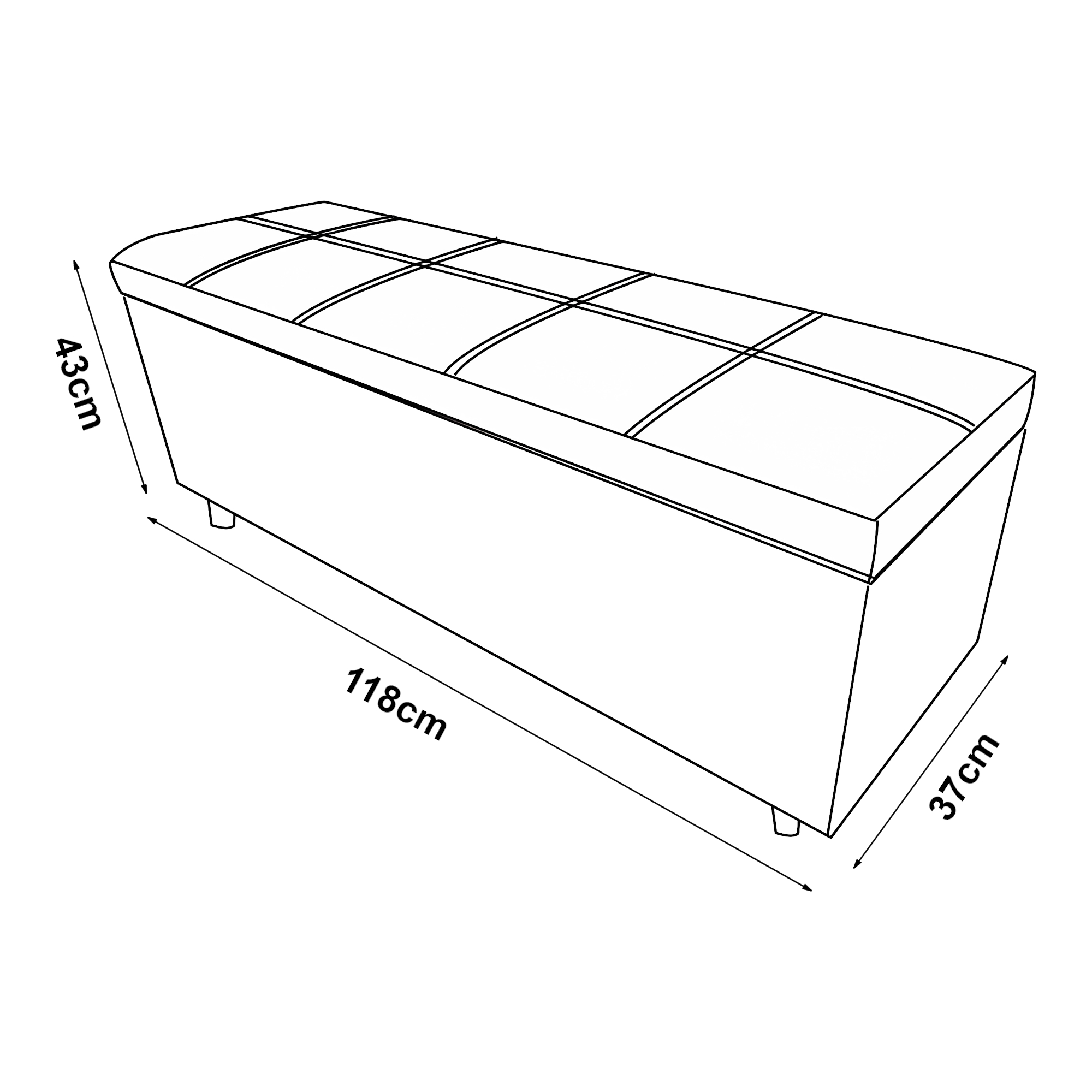 Banchetă tapițată cu spațiu de depozitare Bukit, gri, 118x37x43 cm