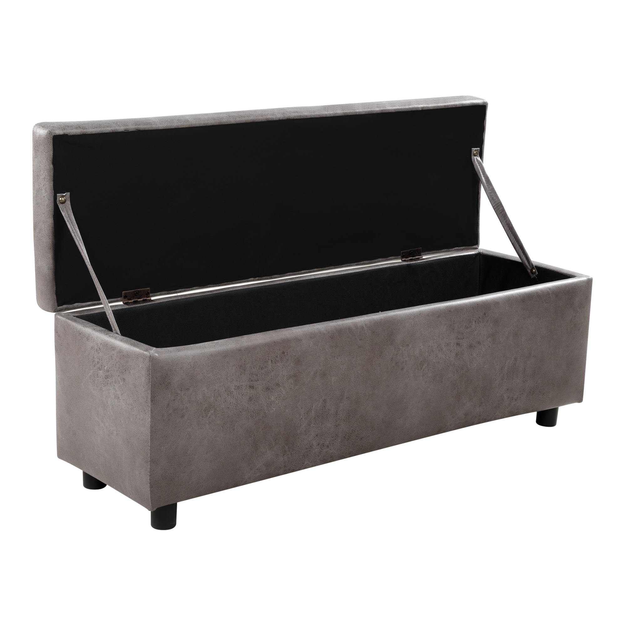 Banchetă tapițată cu spațiu de depozitare Bukit, gri, 118x37x43 cm