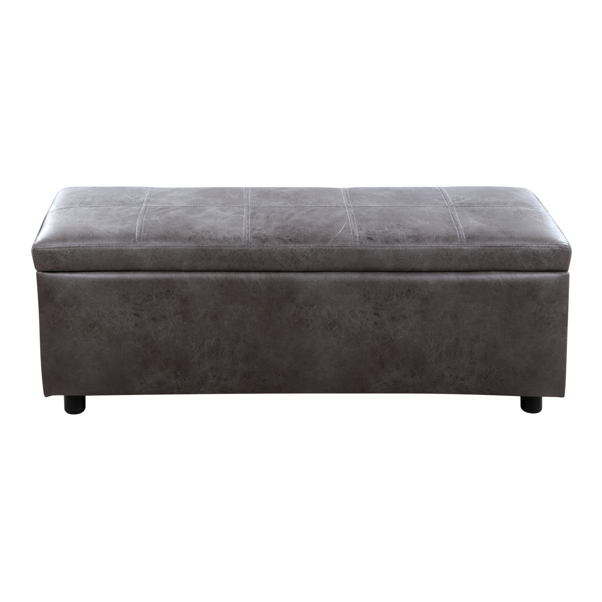 Banchetă tapițată cu spațiu de depozitare Bukit, gri, 118x37x43 cm