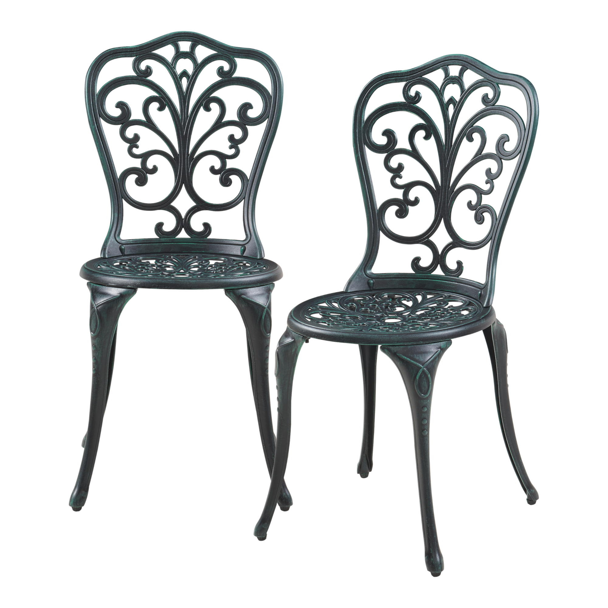 Set bistro de grădină Lupsam, 3 piese, aluminiu turnat, gri închis