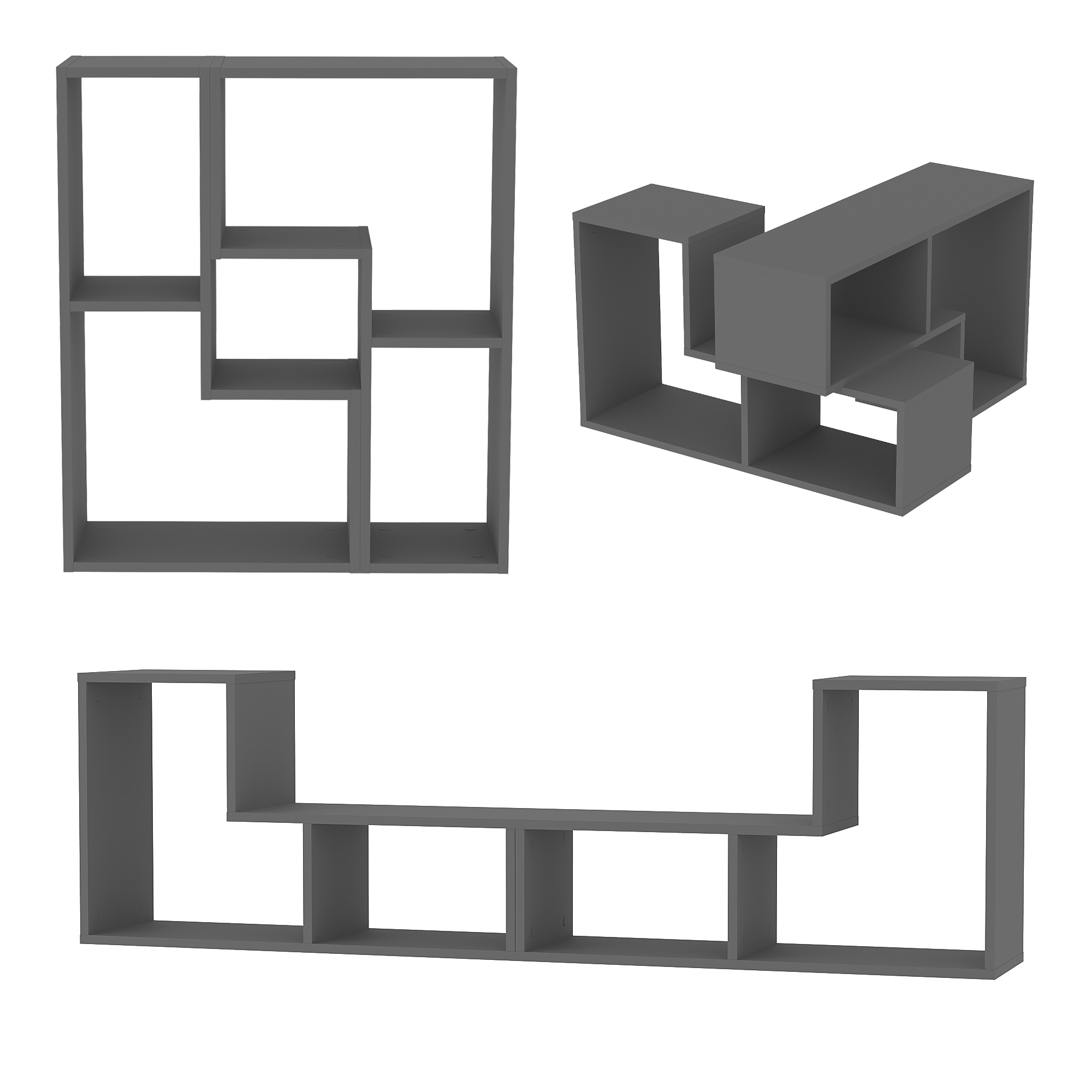 Set mobilier modular Hustersurd, 2 piese, antracit, multifunctional