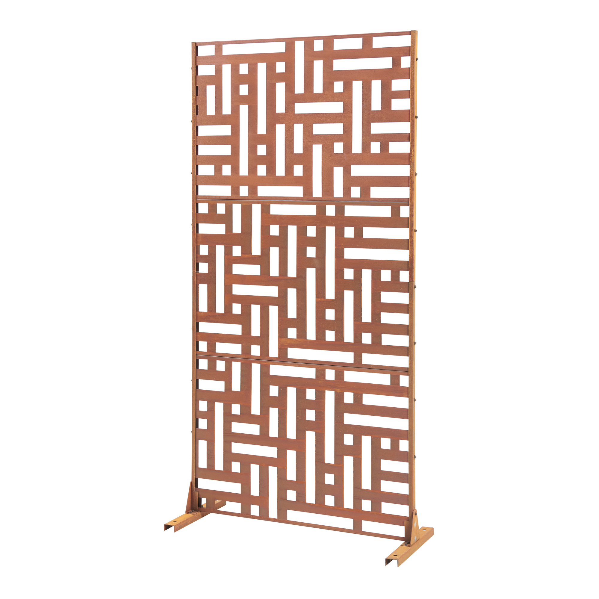 Paravan despărțitor Bernalda 180x90 cm din oțel corten, aspect ruginiu