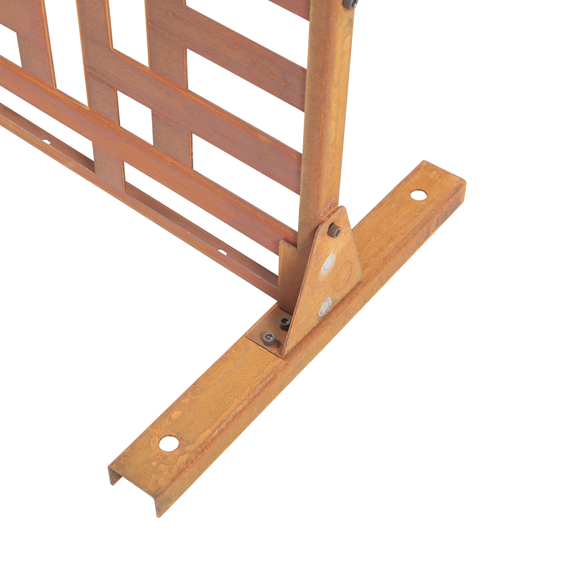 Paravan despărțitor Bernalda 180x90 cm din oțel corten, aspect ruginiu