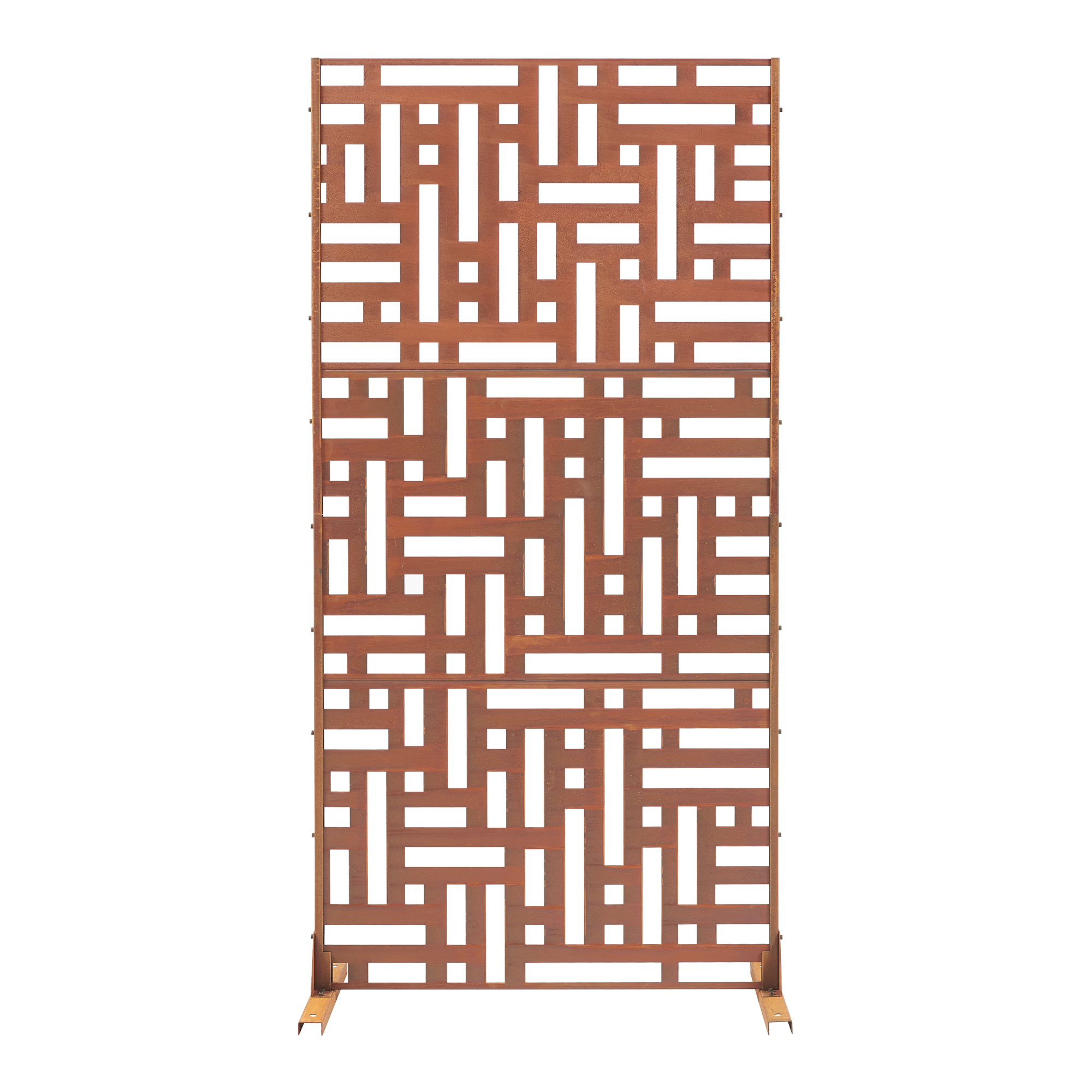 Paravan despărțitor Bernalda 180x90 cm din oțel corten, aspect ruginiu