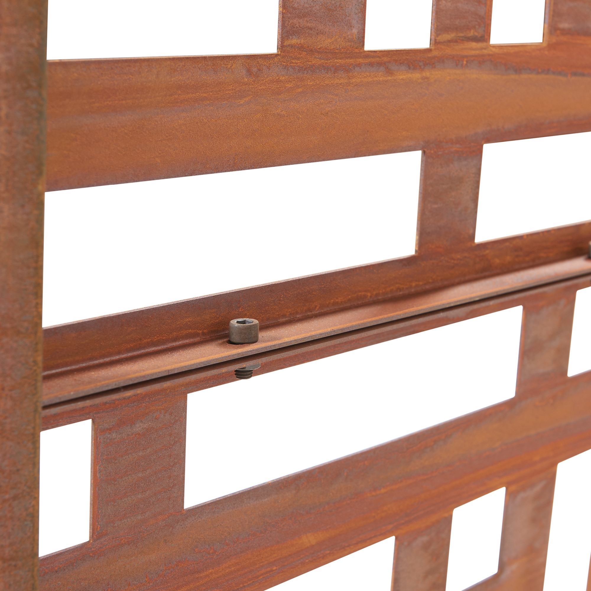 Paravan despărțitor Bernalda 180x90 cm din oțel corten, aspect ruginiu