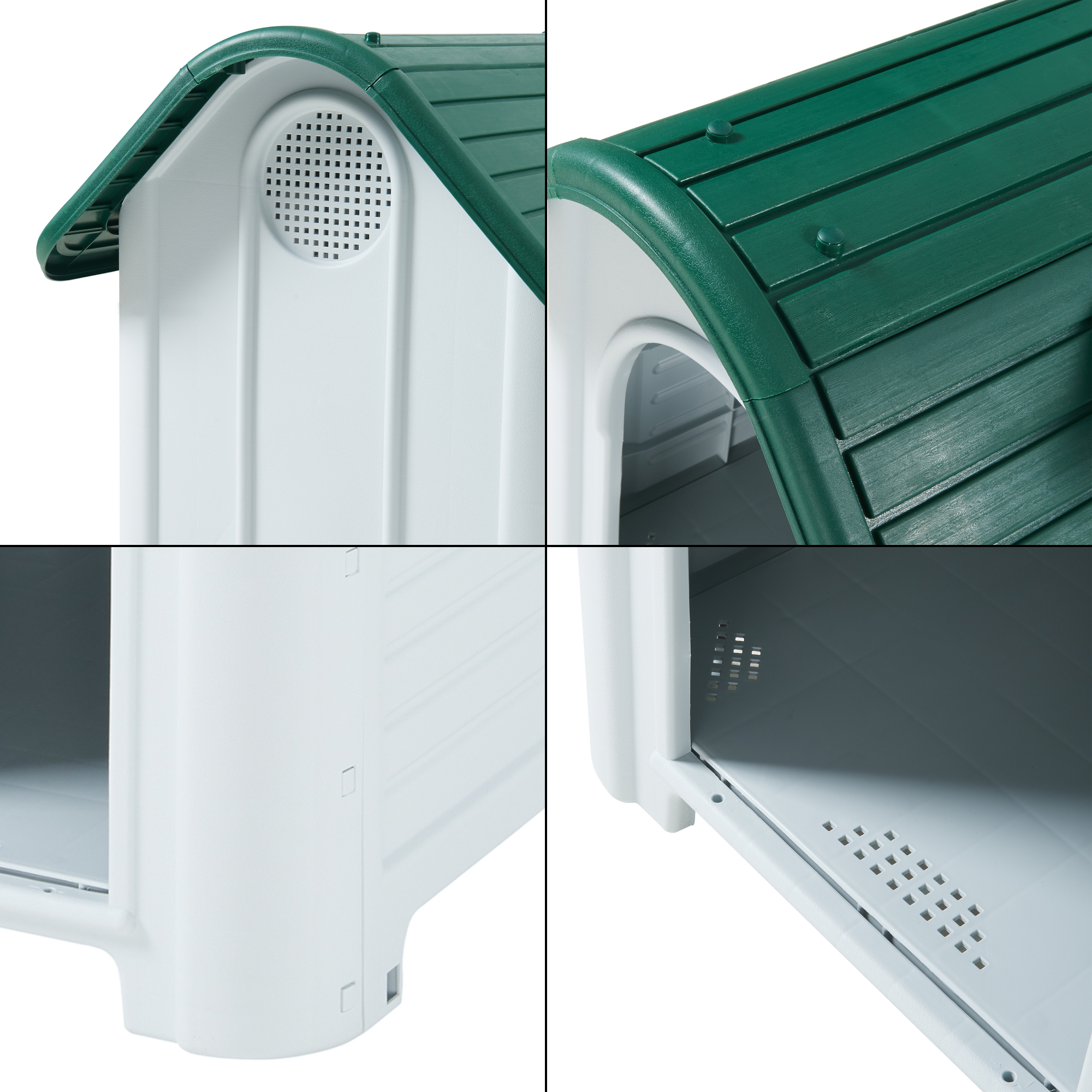 Cușcă pentru câine Bello din plastic, alb-verde, 87x72x75 cm