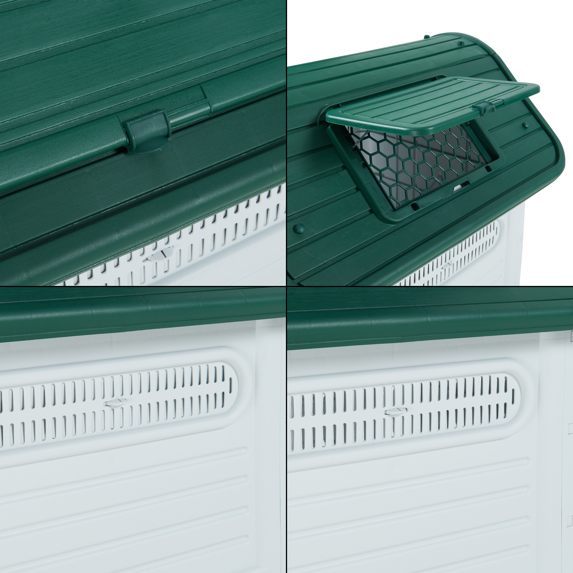 Cușcă pentru câine Bello din plastic, alb-verde, 87x72x75 cm