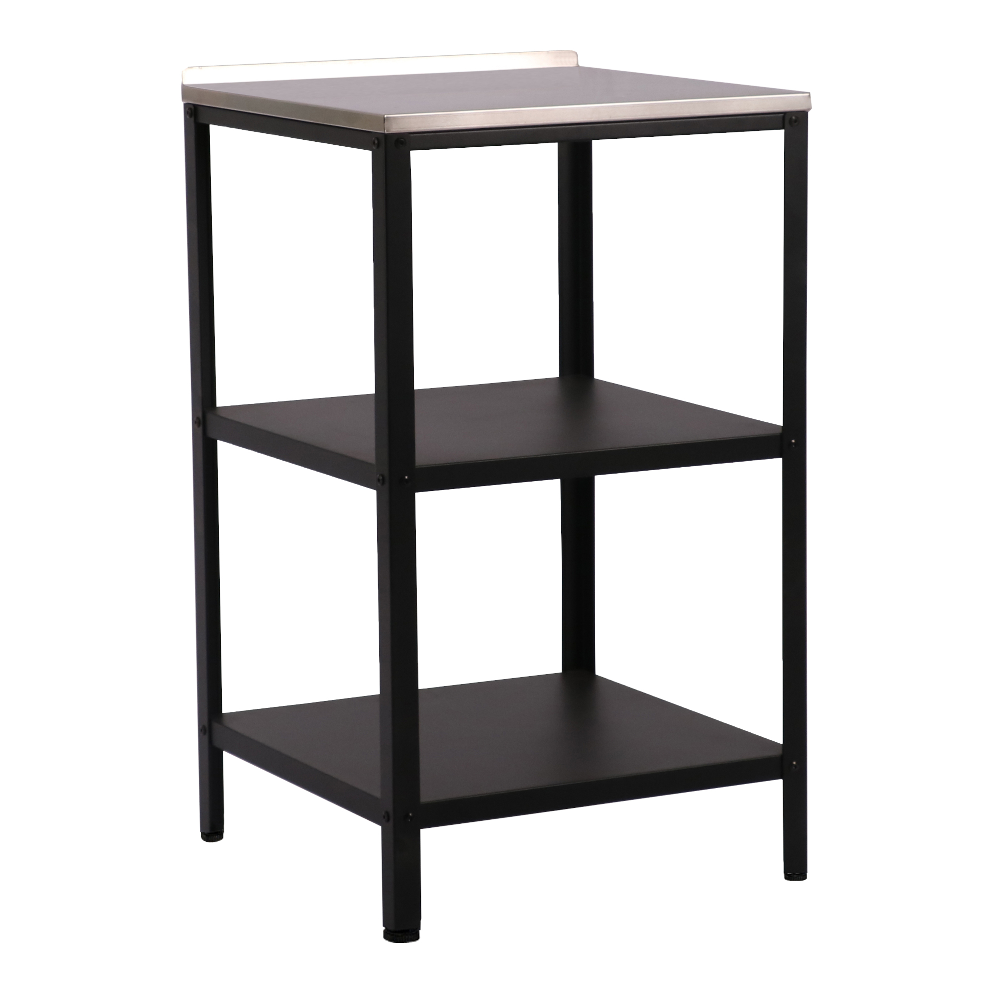 Set mobilier grădină Bolognano cu dulap, raft și cărucior, negru mat