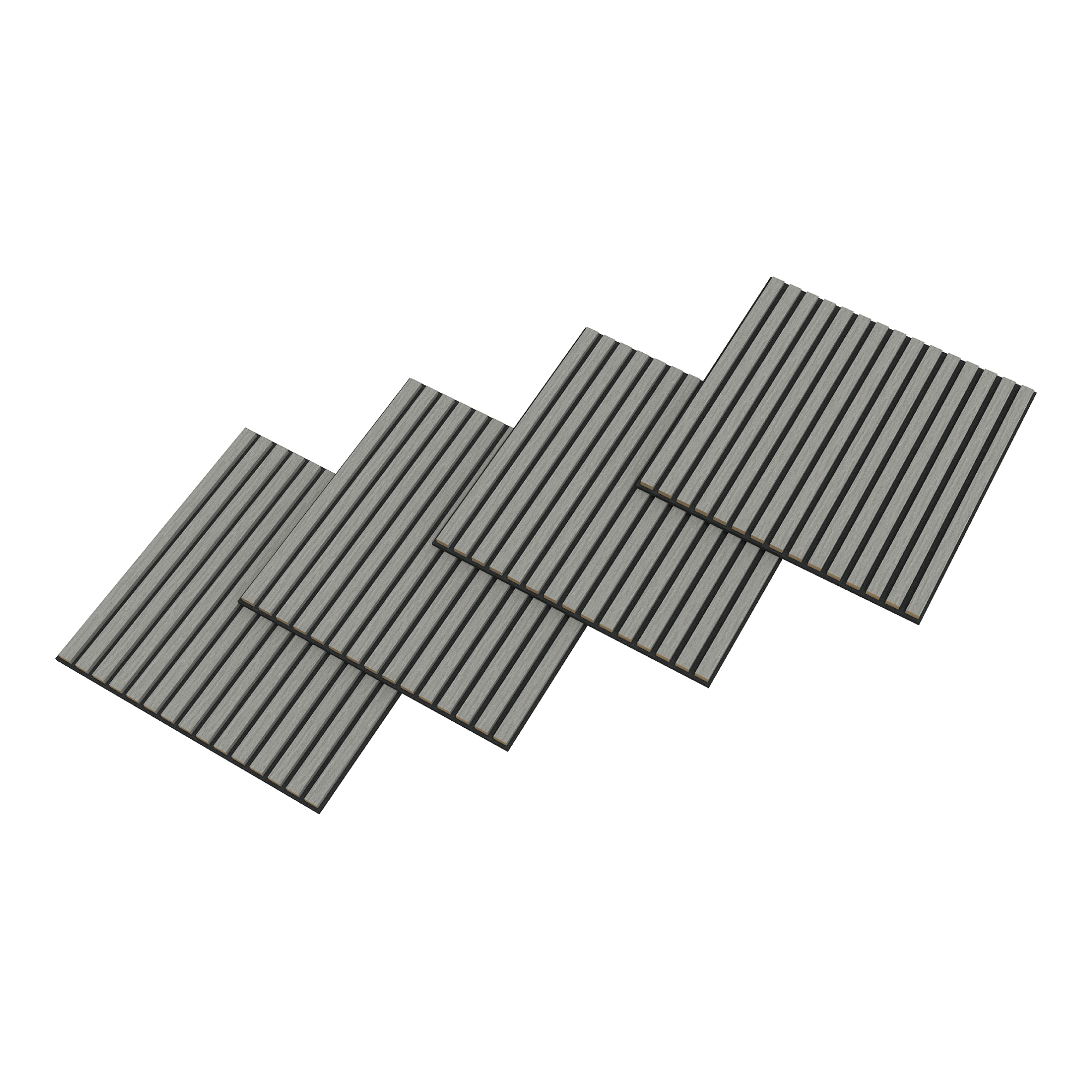 Set 4 panouri acustice de perete Vang 60x60 cm, stejar gri deschis