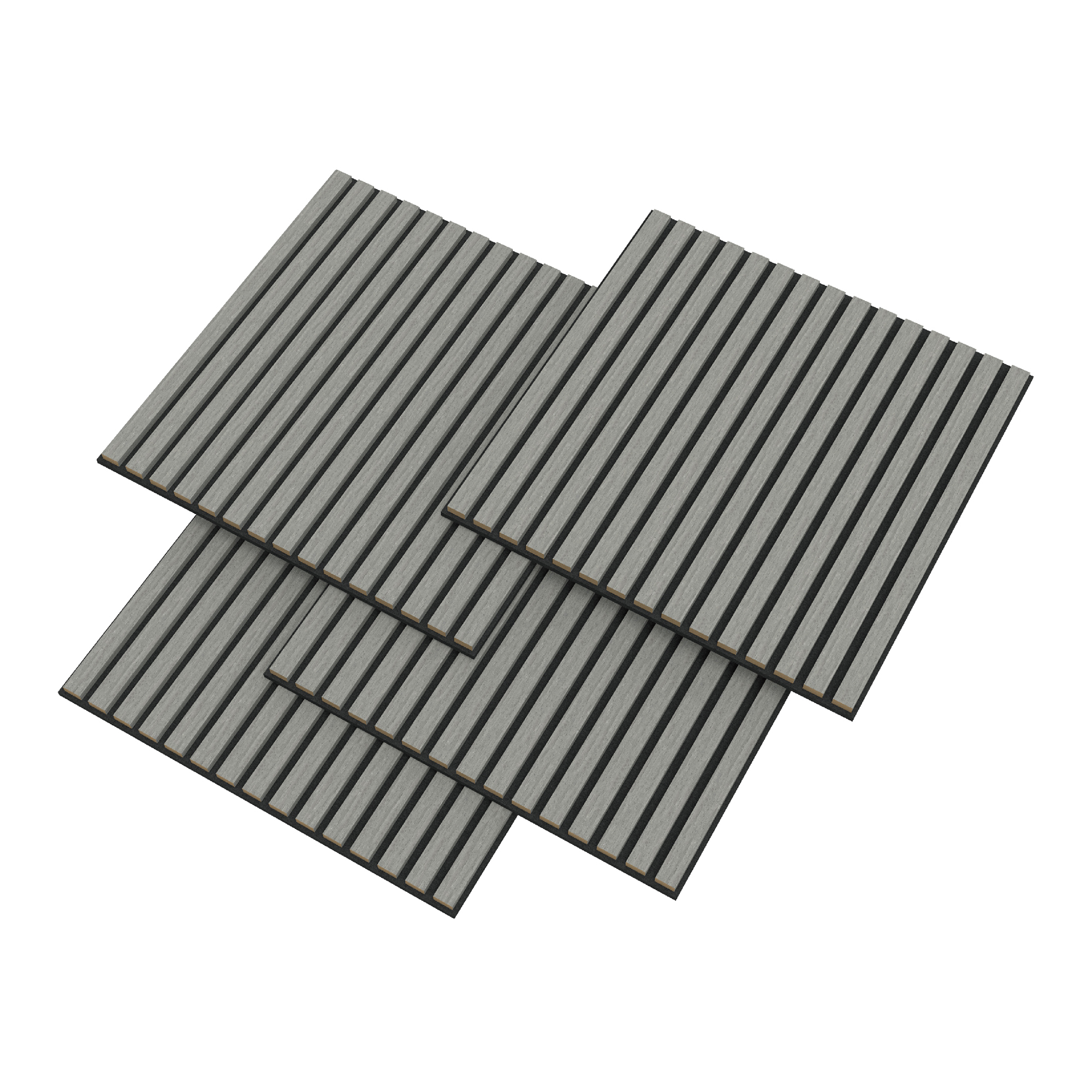 Set 4 panouri acustice de perete Vang 60x60 cm, stejar gri deschis