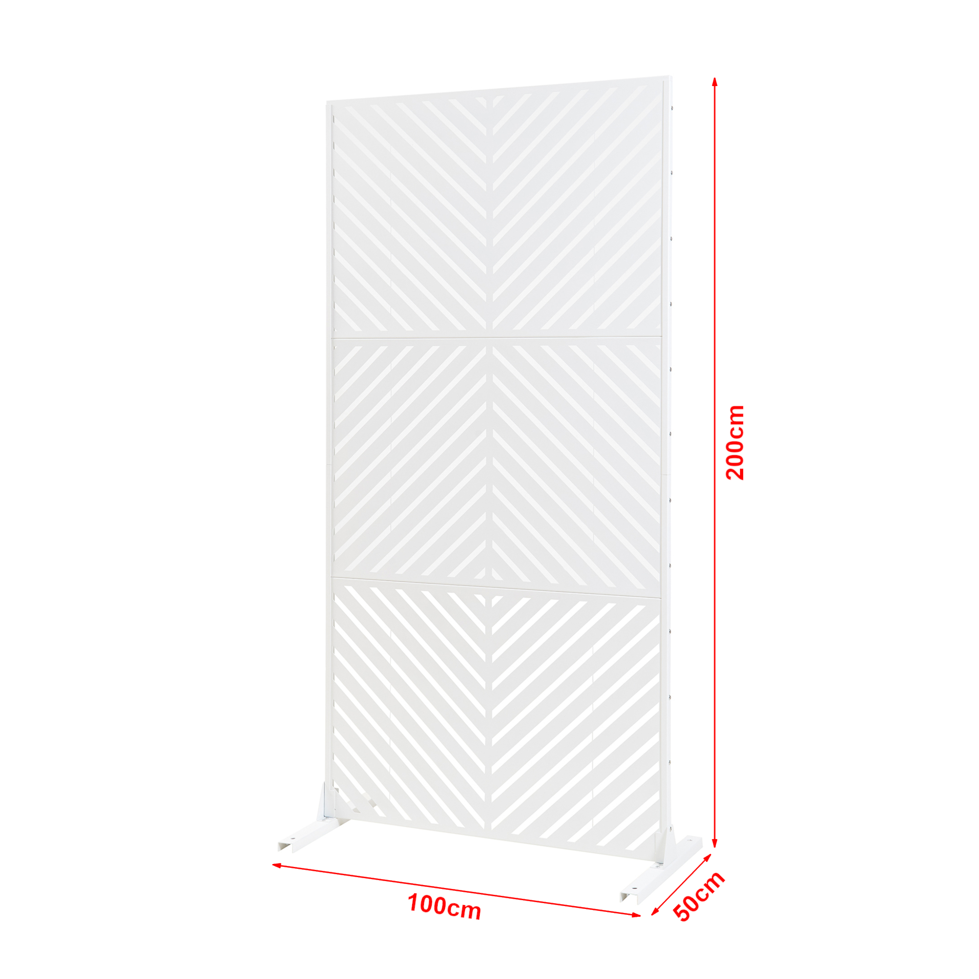 Paravan despărțitor Kekan din oțel alb 200x100x50 cm