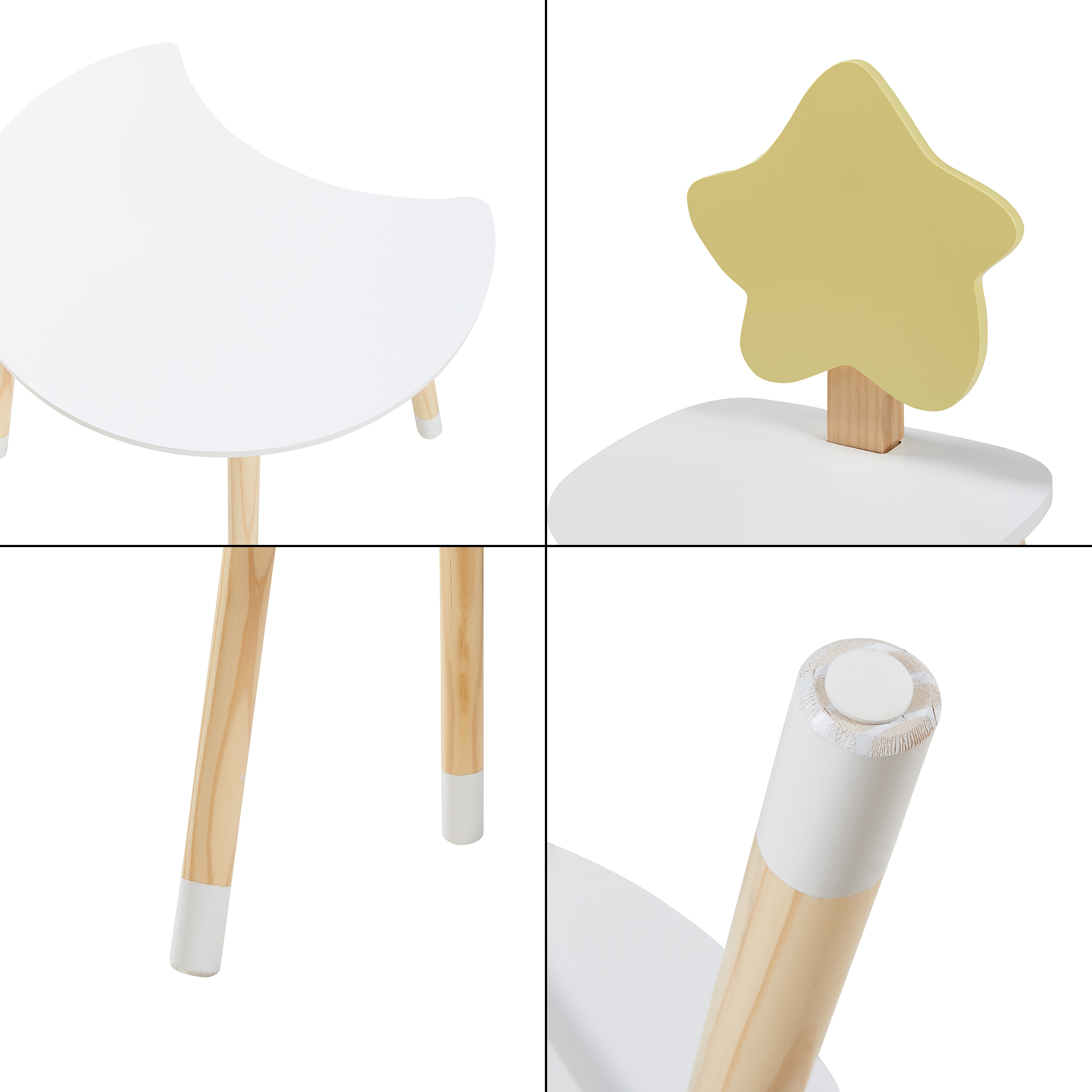 Birou pentru copii cu scaun Lallega, design Luna si Stea, alb