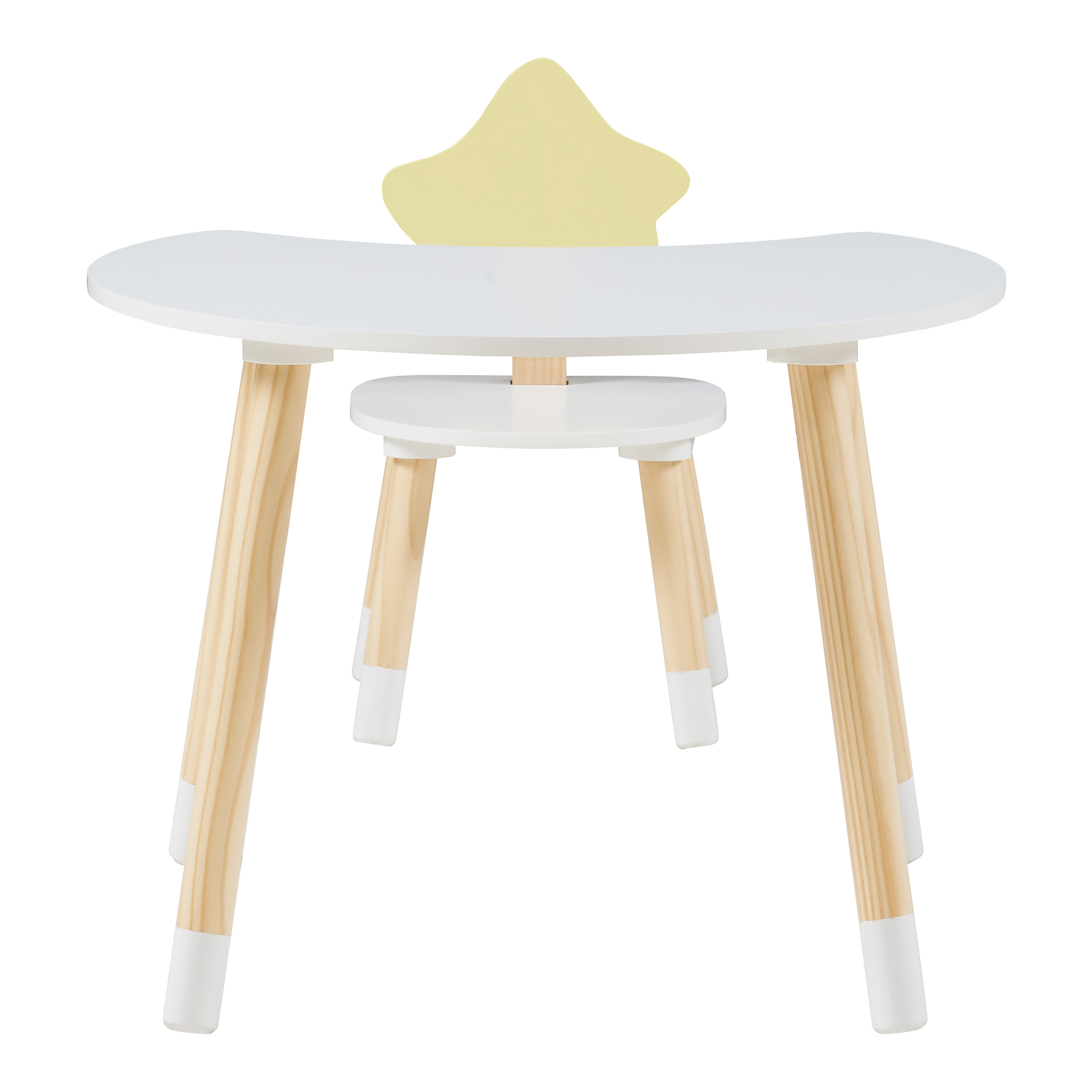 Birou pentru copii cu scaun Lallega, design Luna si Stea, alb