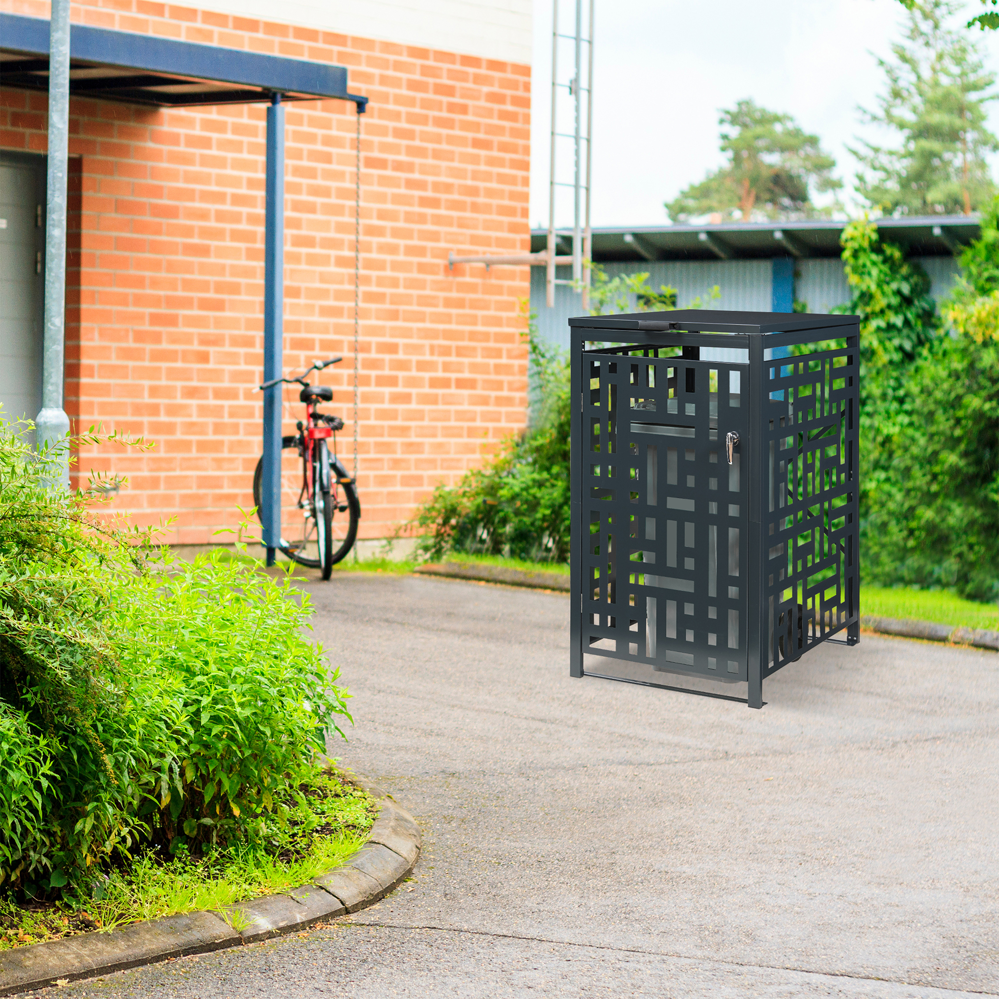 Masca pubela 240L Bernalda din otel galvanizat, antracit