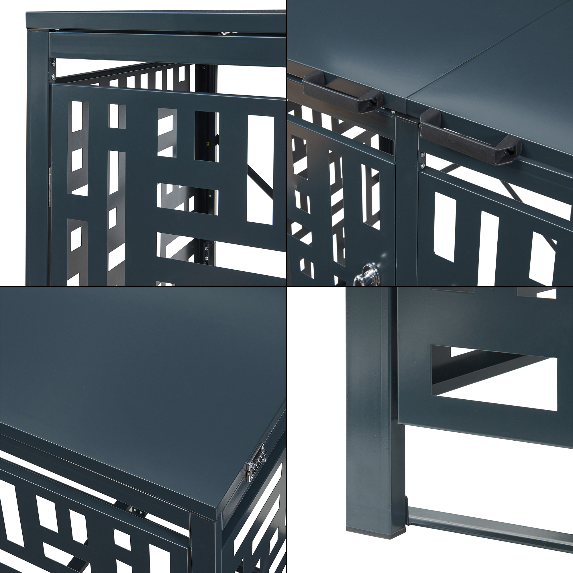 Masca pubele Bernalda pentru 3 recipiente 240 L, otel antracit