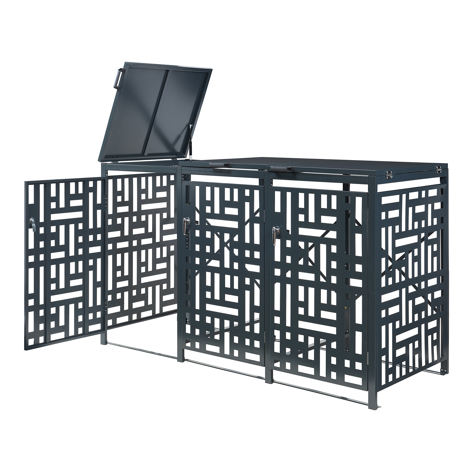 Masca pubele Bernalda pentru 3 recipiente 240 L, otel antracit