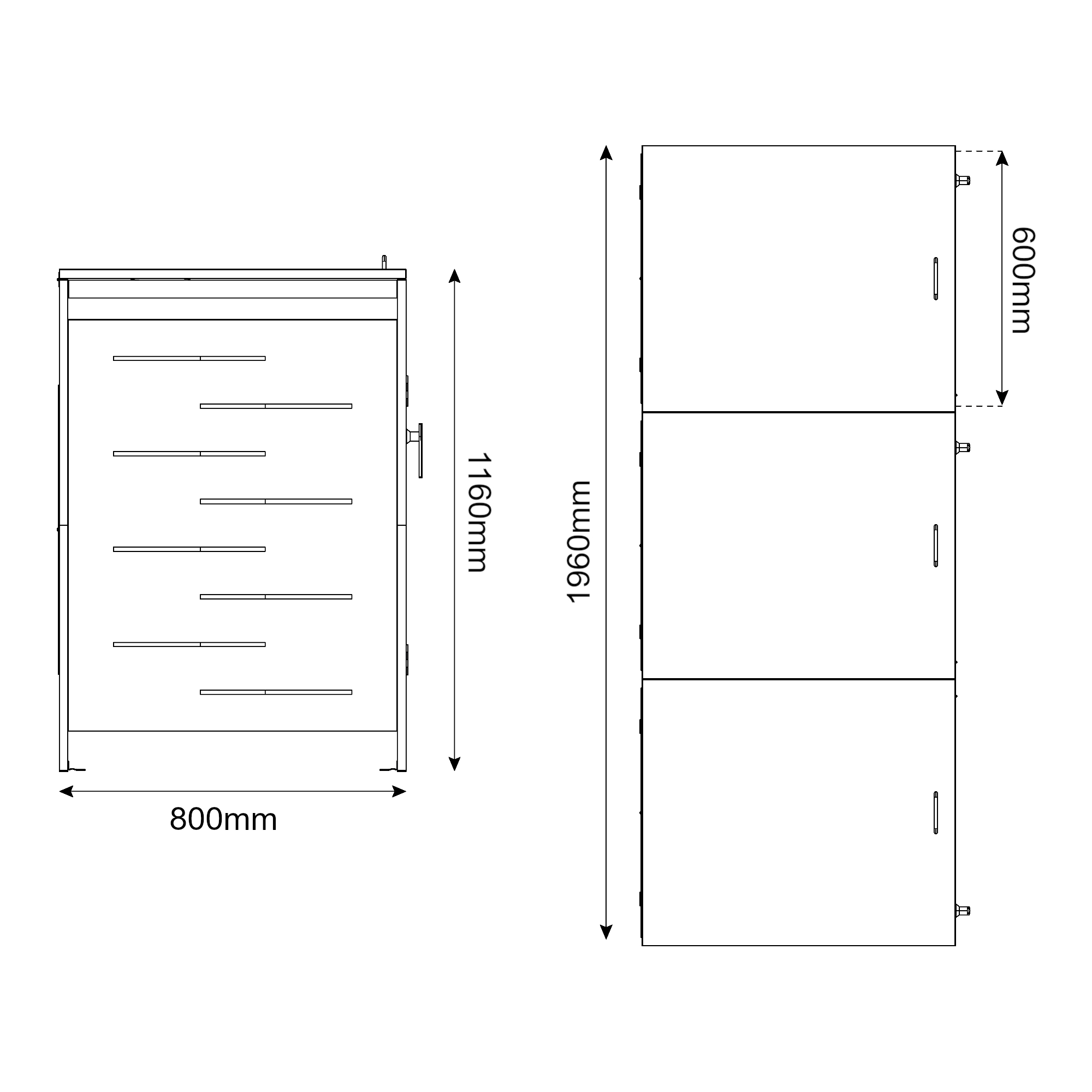 Masca pubele Bernalda pentru 3 recipiente 240 L, otel antracit