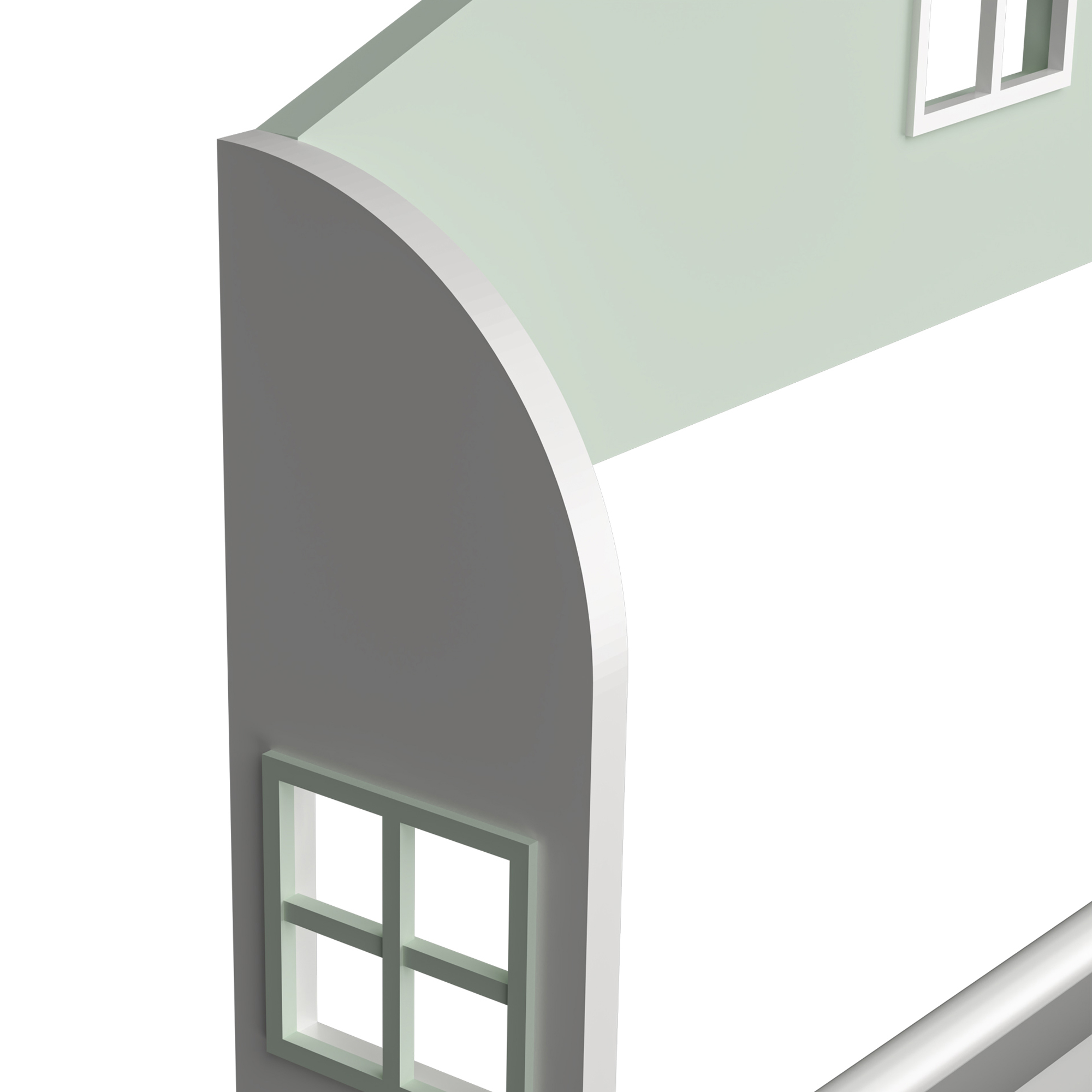 Raft pentru copii Vipsali tip căsuță, verde mentă/alb, 106x60x12 cm