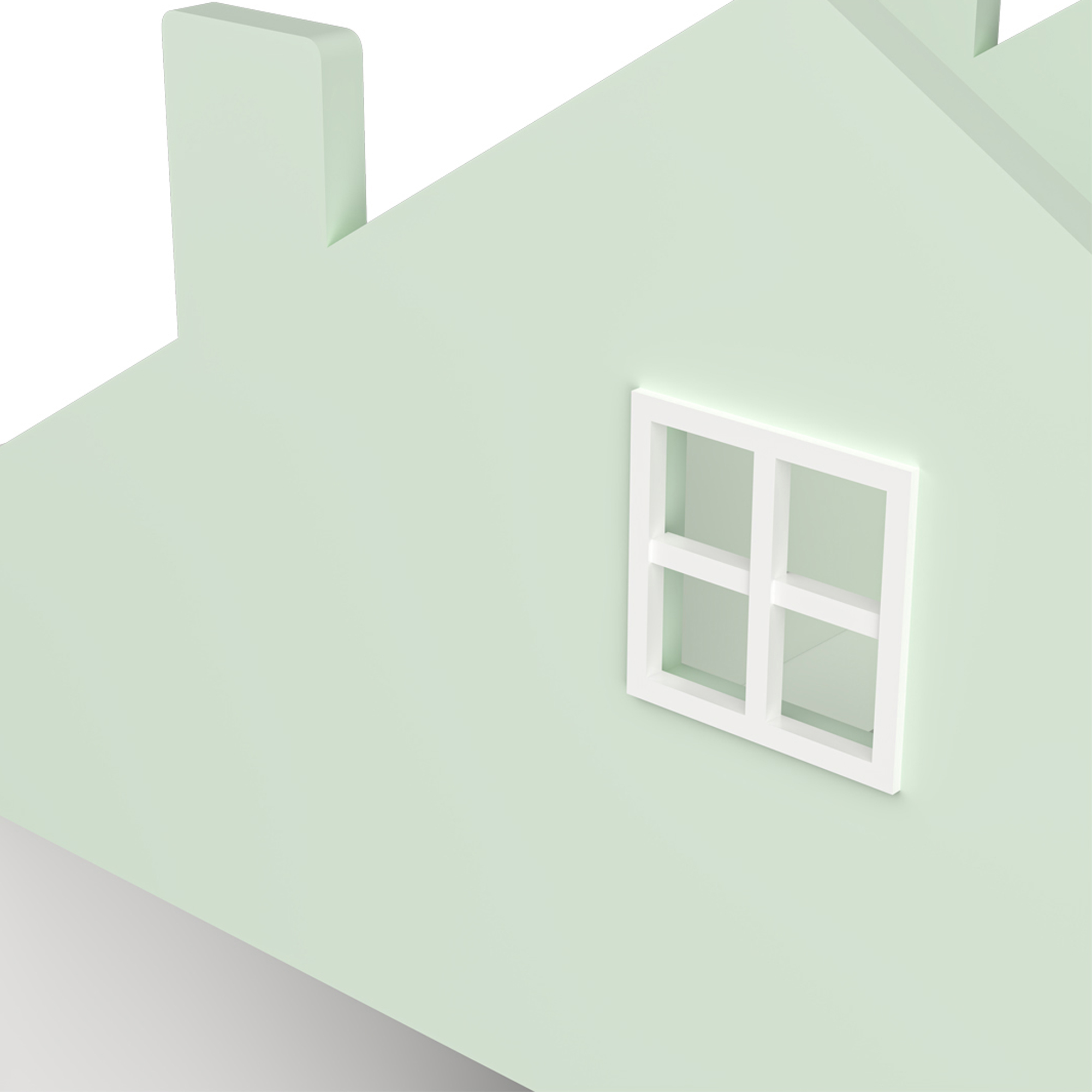 Raft pentru copii Vipsali tip casă, 90x60x26,5 cm, verde mentă/alb