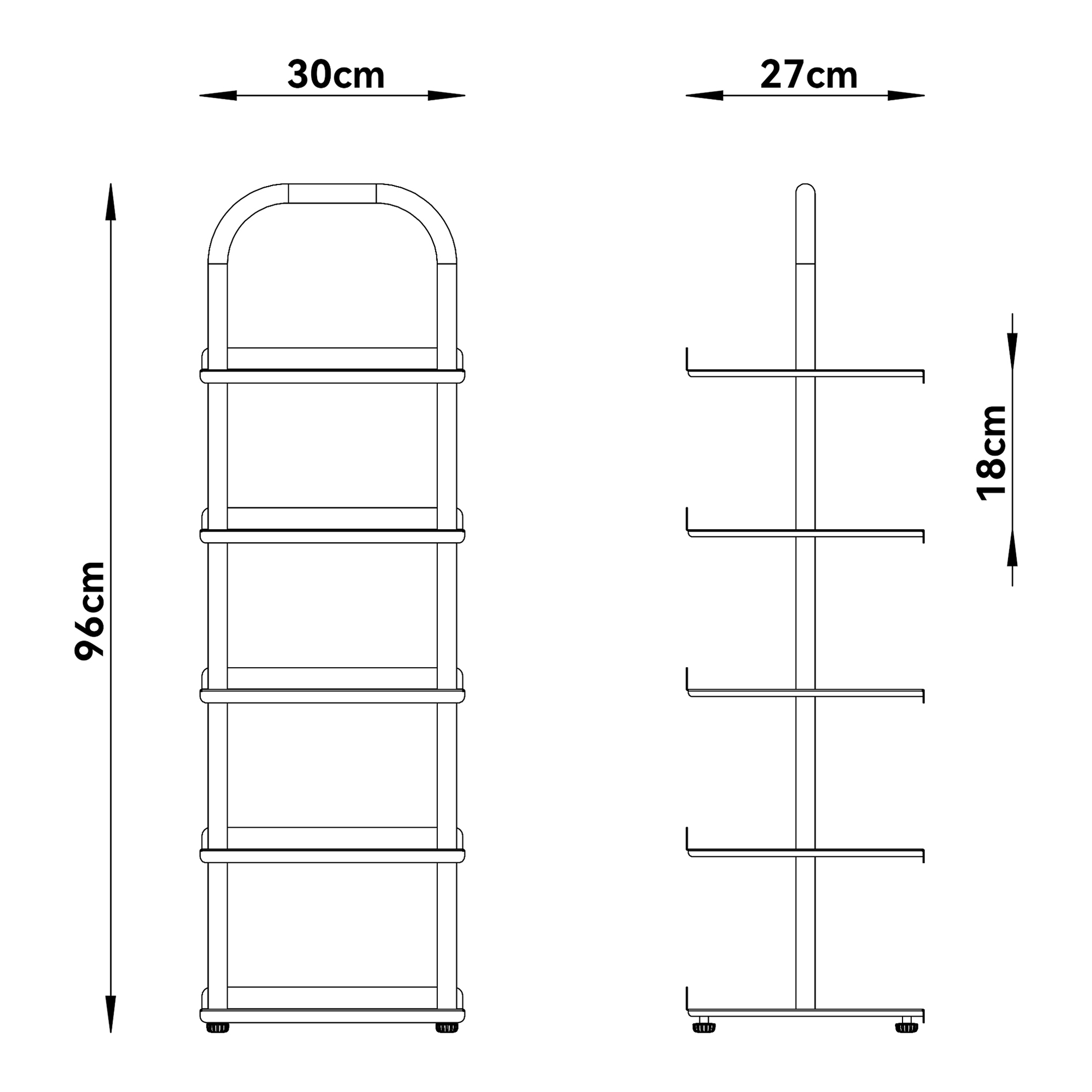 Raft pentru pantofi copii Poytya, oțel, 5 niveluri, 96x30x27 cm, albastru