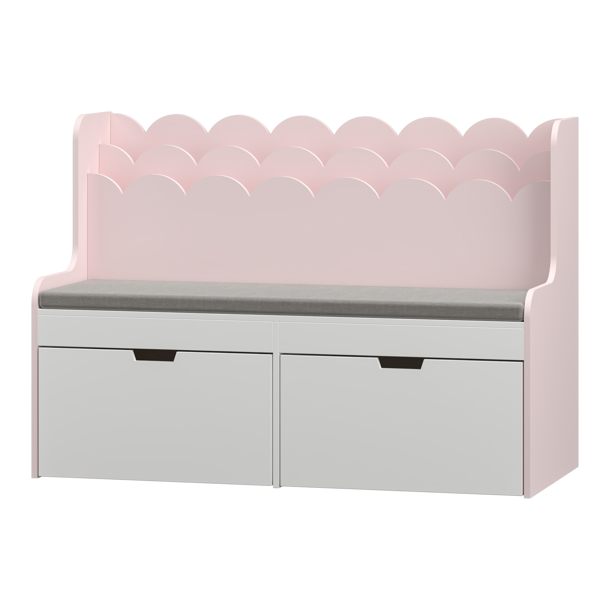 Bancă pentru copii cu raft și sertare Vestnes 100x45x70 cm roz/alb