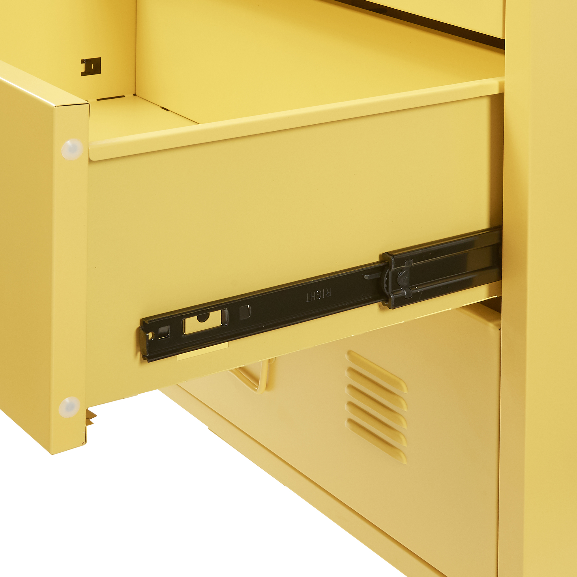 Comodă metalică cu 3 sertare Hämeenlinna, galbenă, 60x40x72 cm