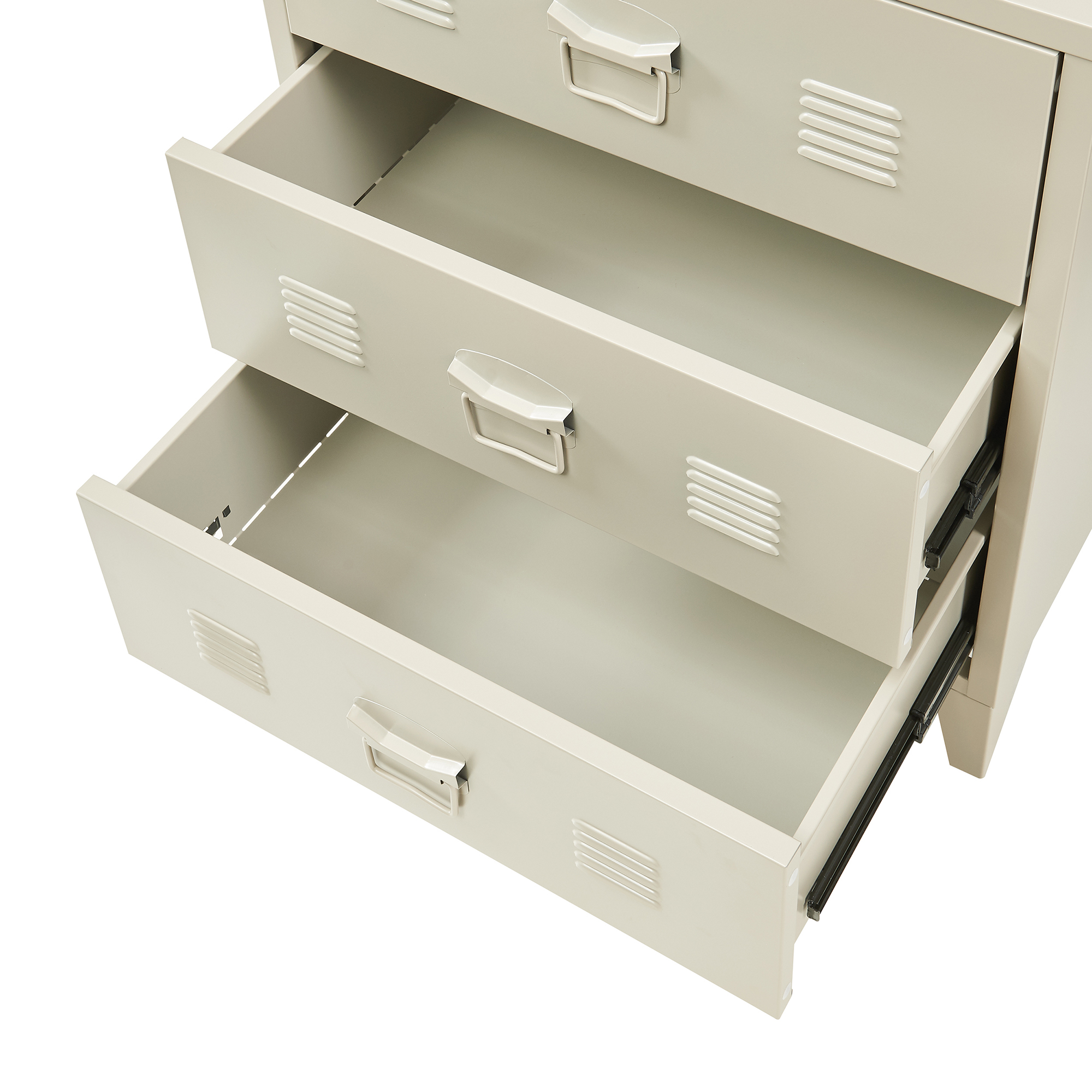 Comodă metalică cu 3 sertare Hameenlinna 60x40x72 cm, bej