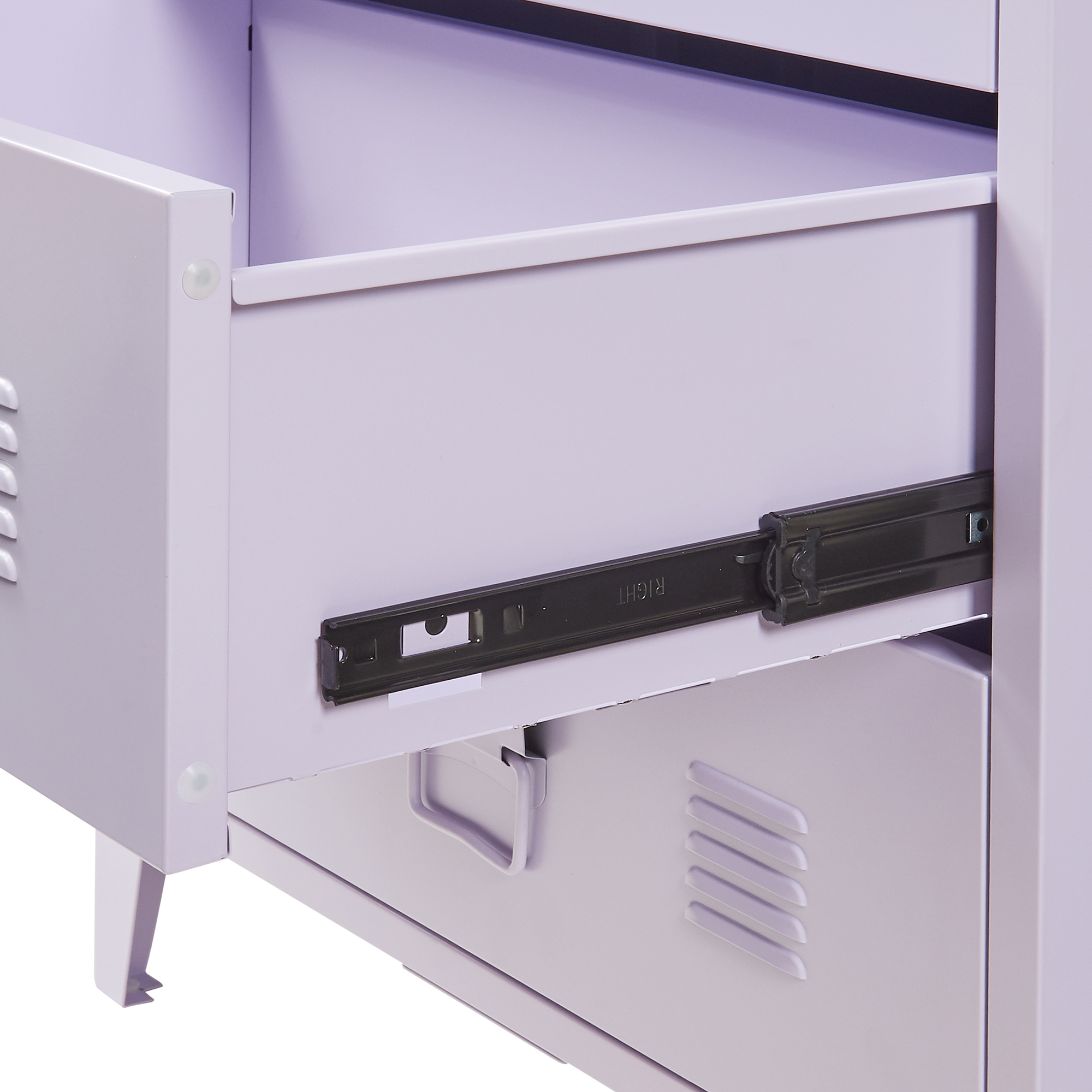 Comodă metalică cu 3 sertare Hameenlinna, mov deschis, 60x40x72 cm