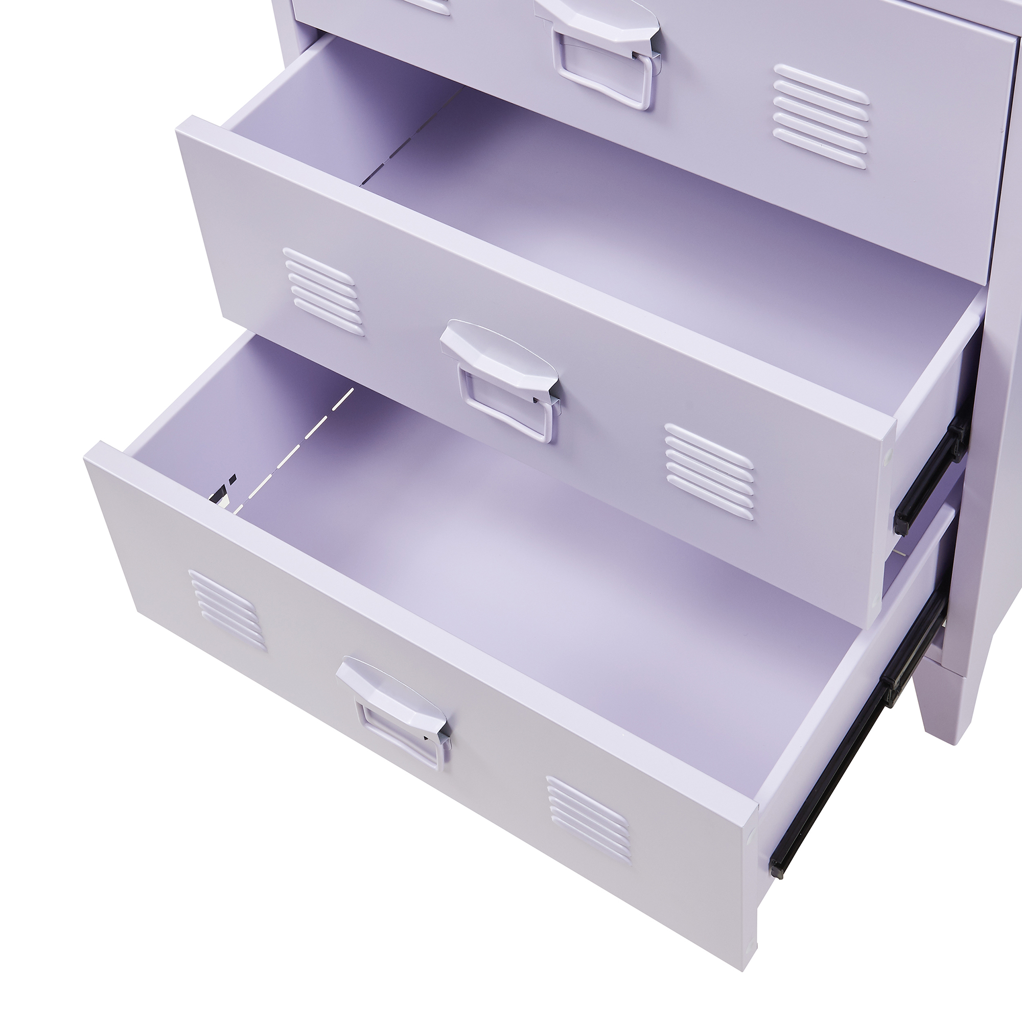 Comodă metalică cu 3 sertare Hameenlinna, mov deschis, 60x40x72 cm