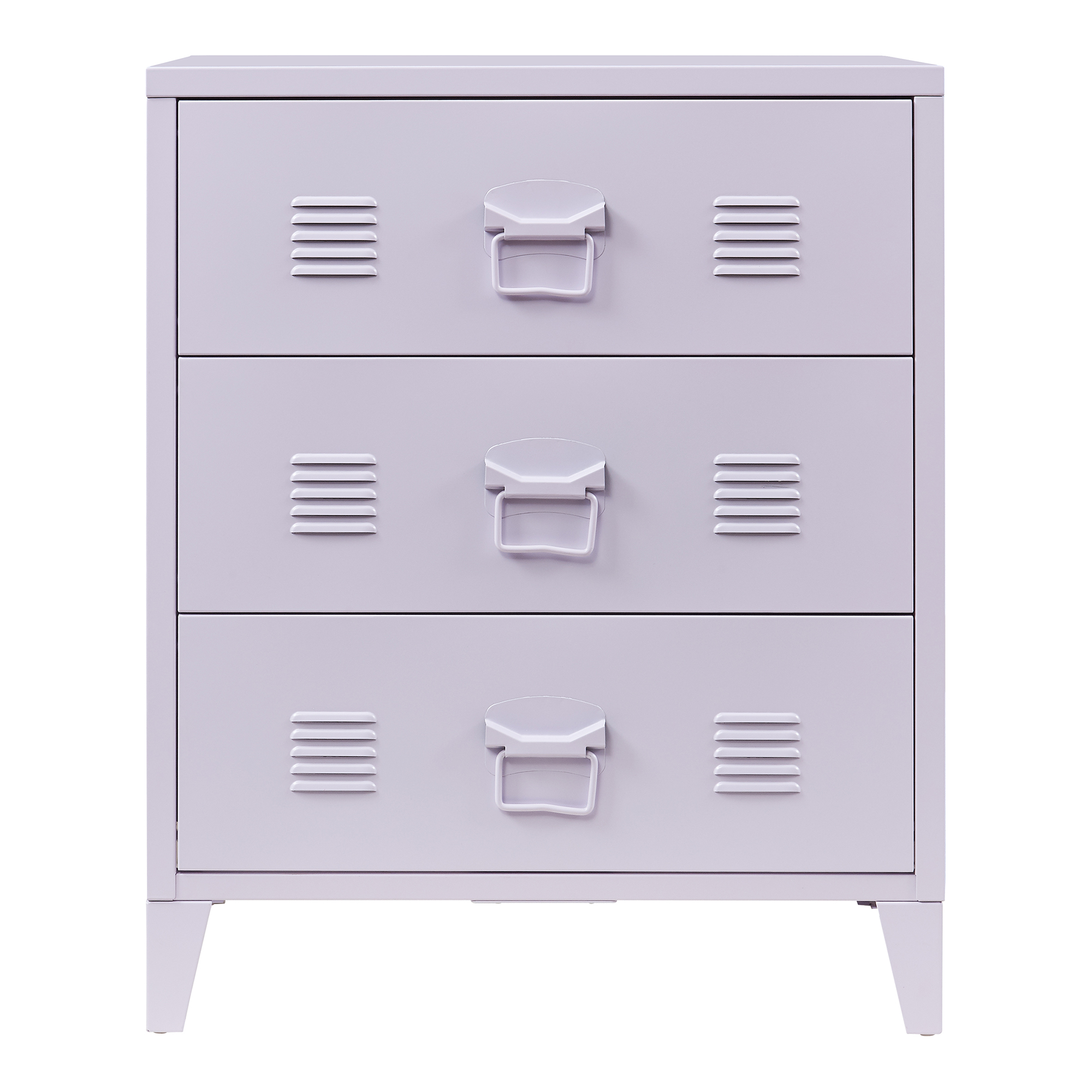 Comodă metalică cu 3 sertare Hameenlinna, mov deschis, 60x40x72 cm