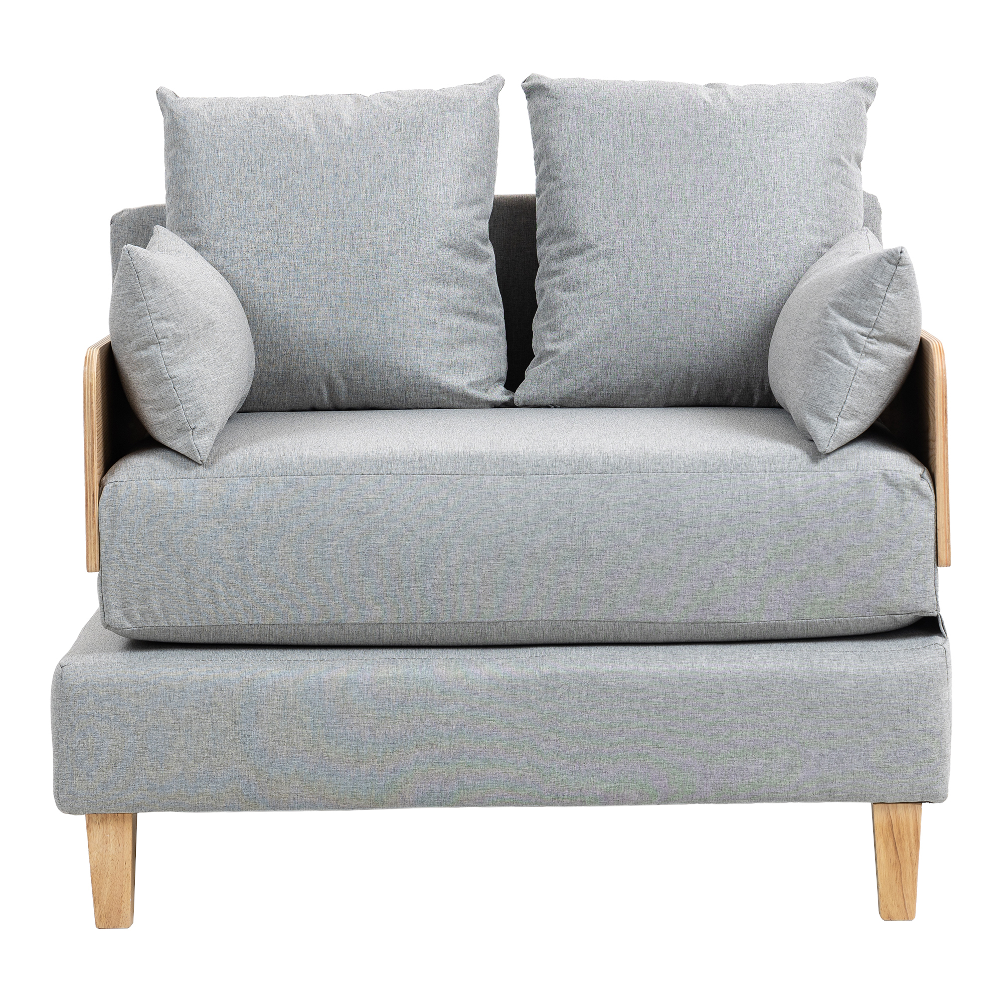 Fotoliu extensibil 1 loc Seinlus, gri deschis, 88x68x81 cm