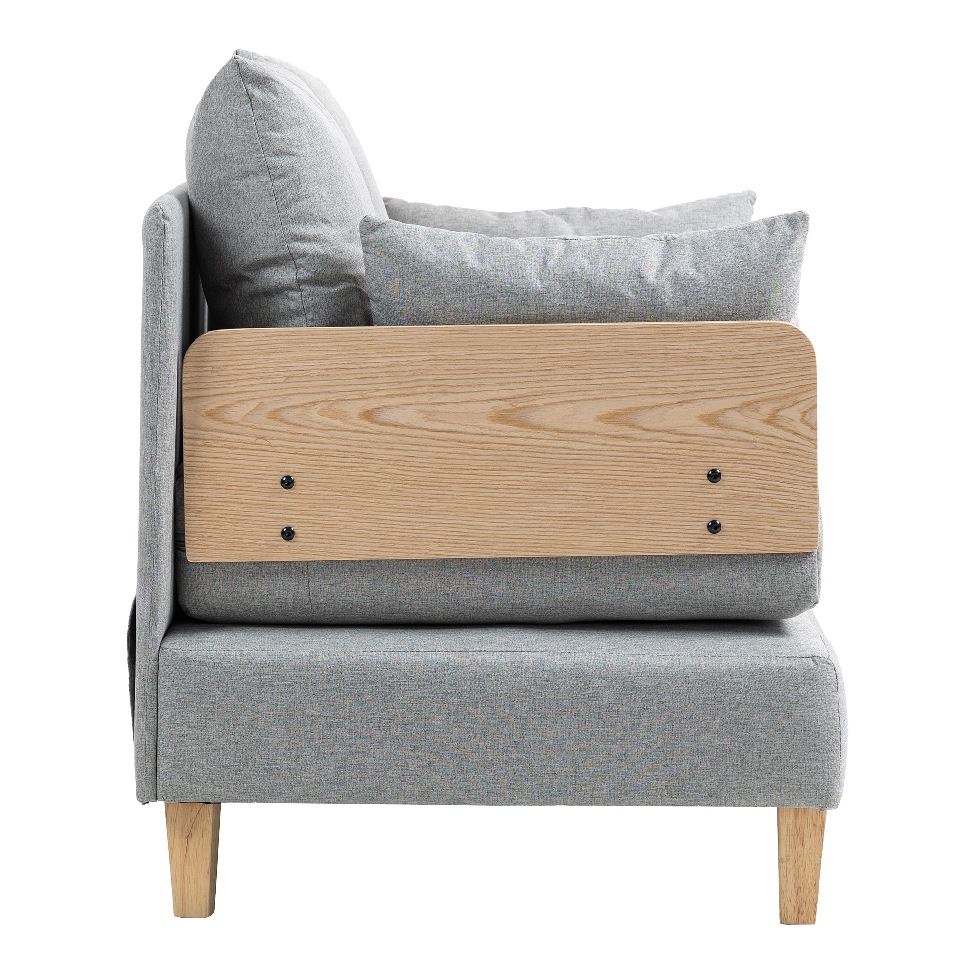 Fotoliu extensibil 1 loc Seinlus, gri deschis, 88x68x81 cm