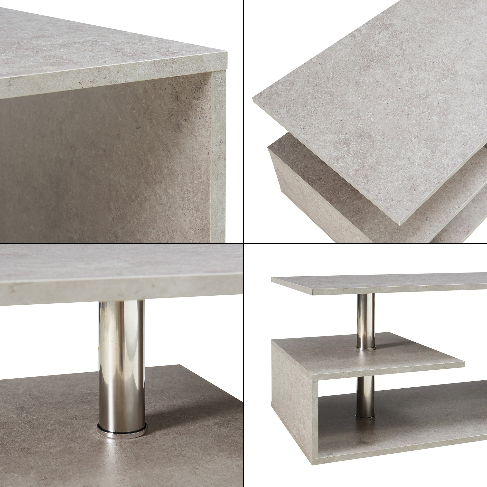 Masuta de cafea Haarlem 90x50x41 cm, aspect beton deschis