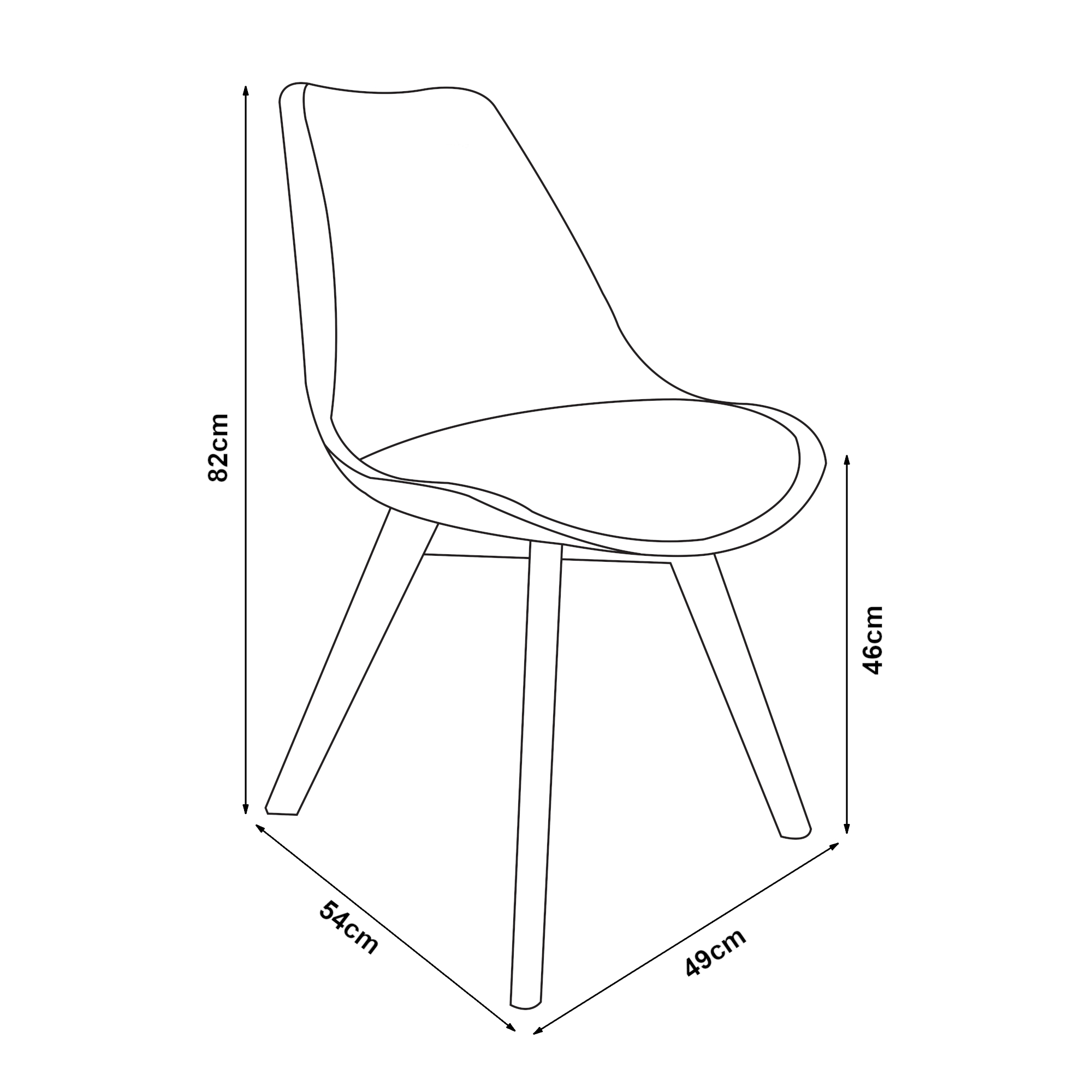 Set 6 scaune dining Fläten gri bouclé, tapitate, cu picioare din lemn