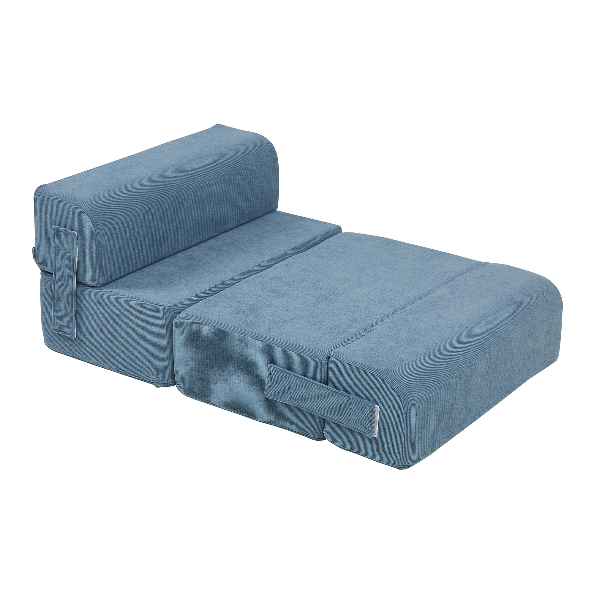 Trepte pentru animale de companie 4 piese, catifea reiata albastra