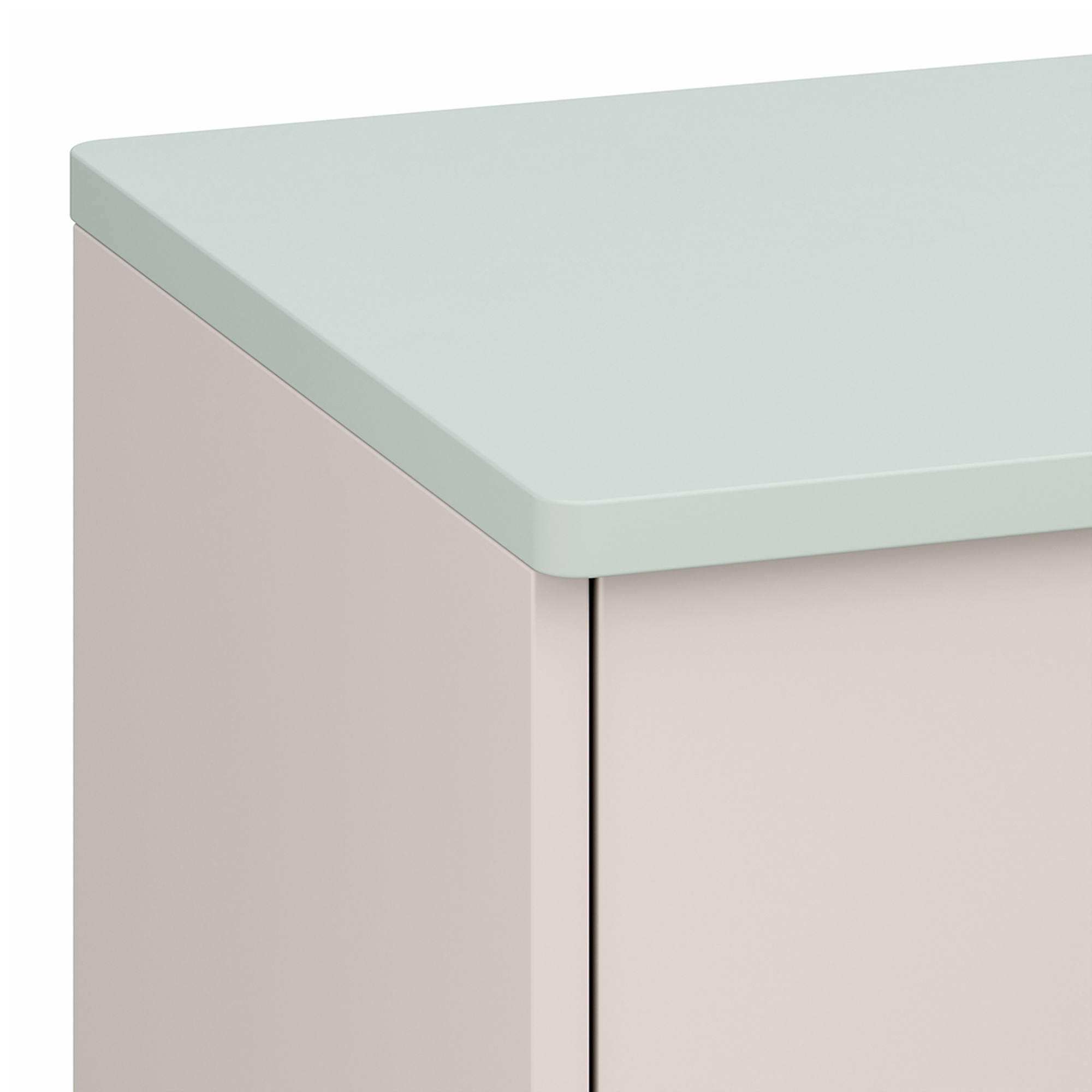 Comodă copii Sandnes cu 3 sertare, alb și verde mentă, 62x38x30 cm