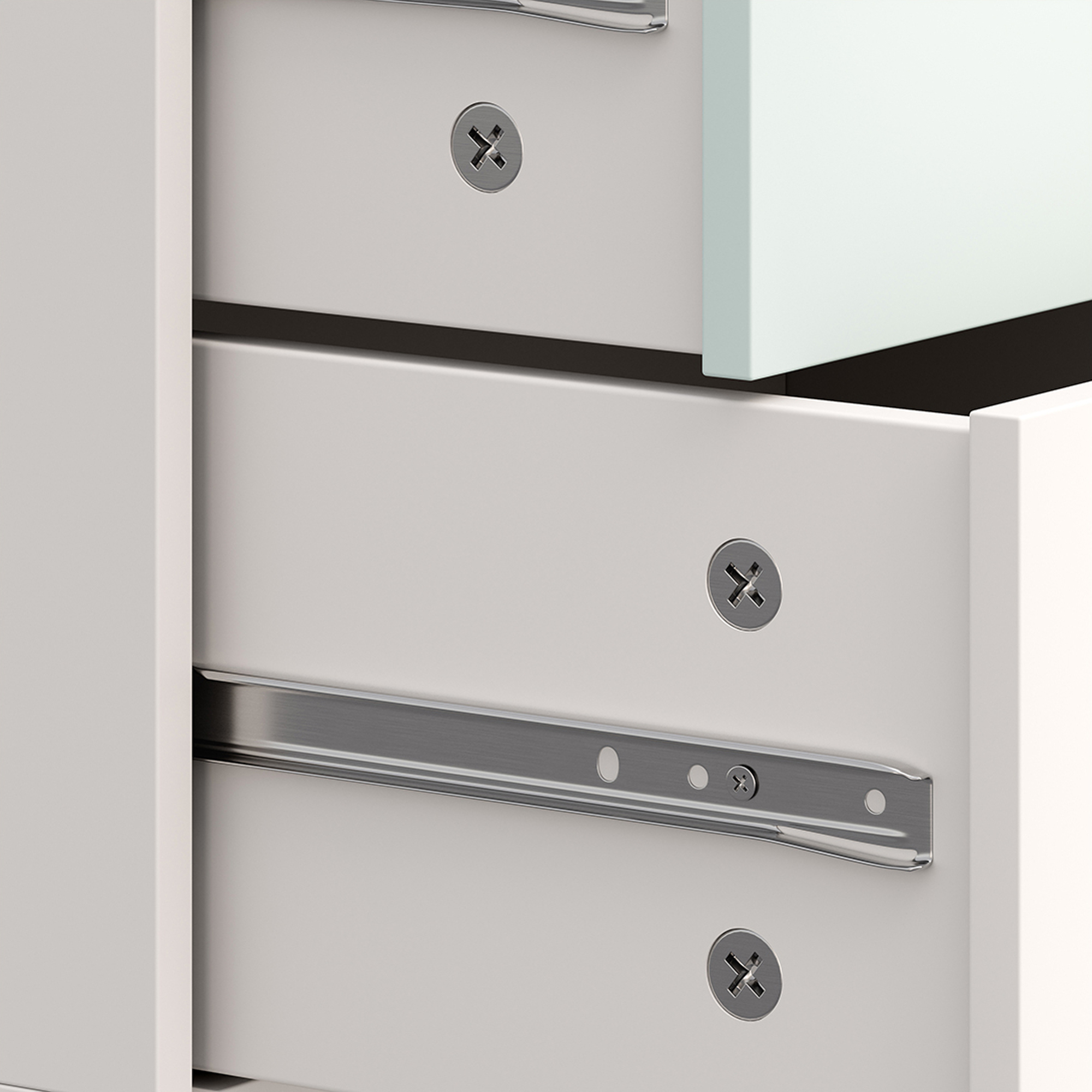 Comodă copii Sandnes cu 3 sertare, alb și verde mentă, 62x38x30 cm