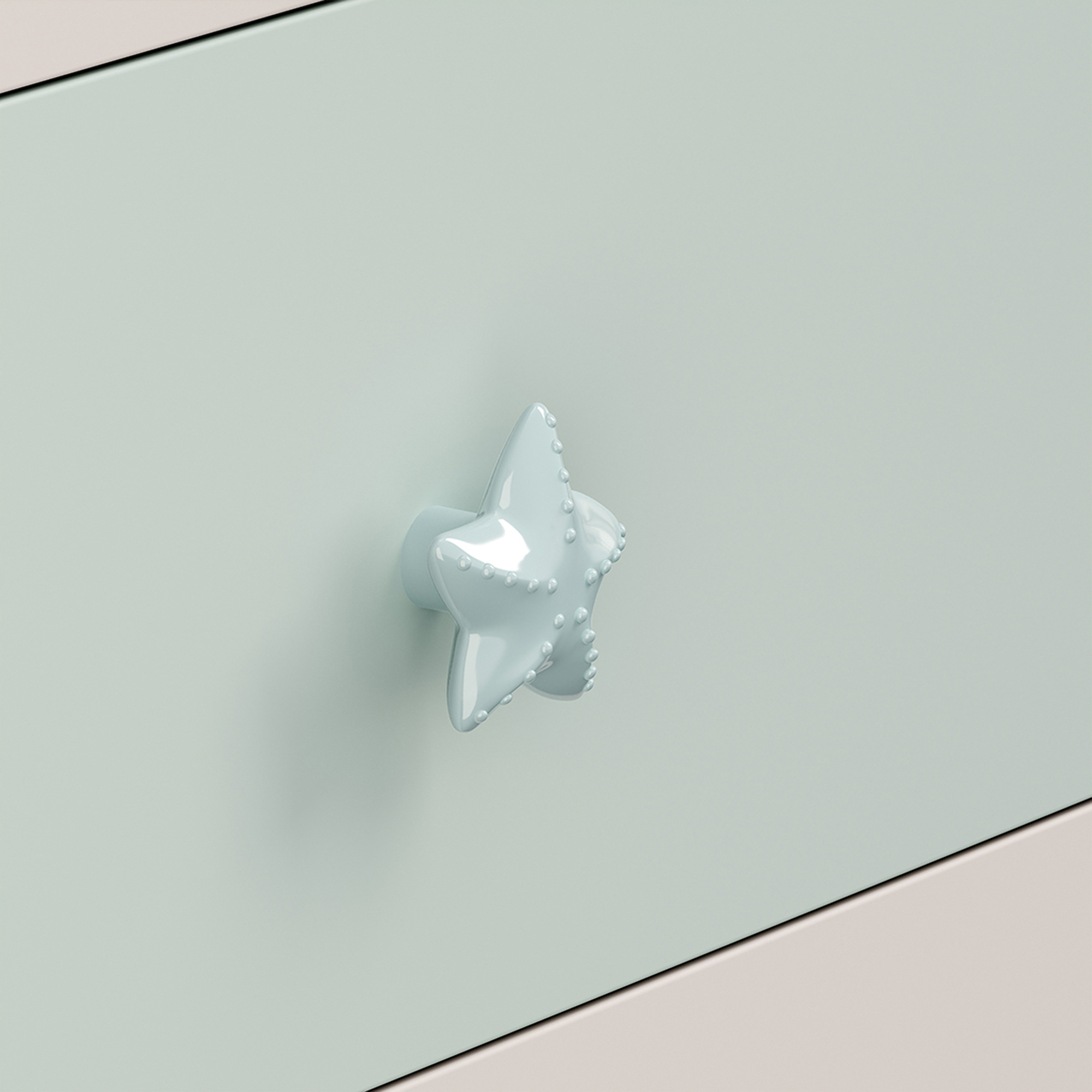 Comodă copii Sandnes cu 3 sertare, alb și verde mentă, 62x38x30 cm