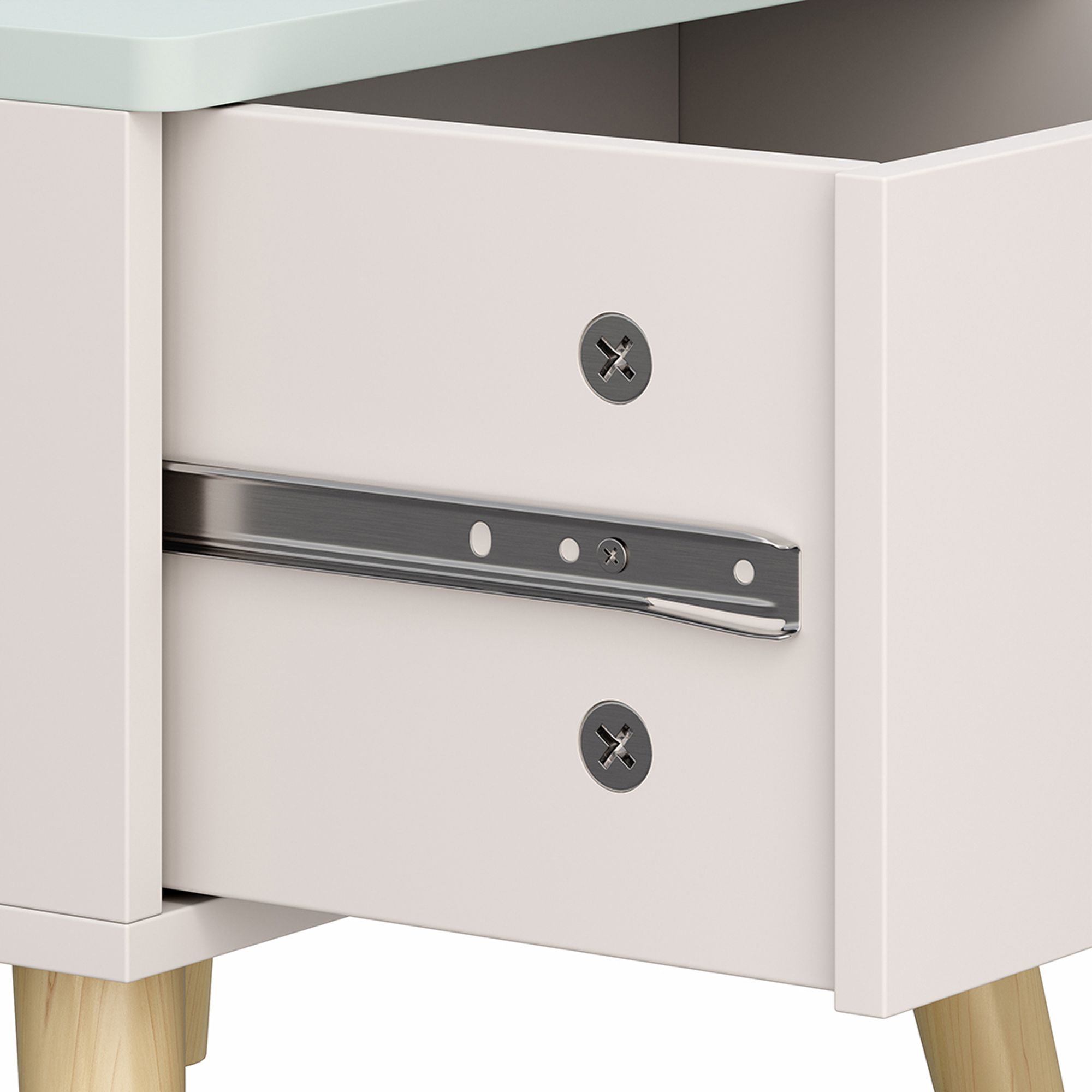 Noptieră pentru copii Sandnes 31x38x30 cm albă/verde mentă