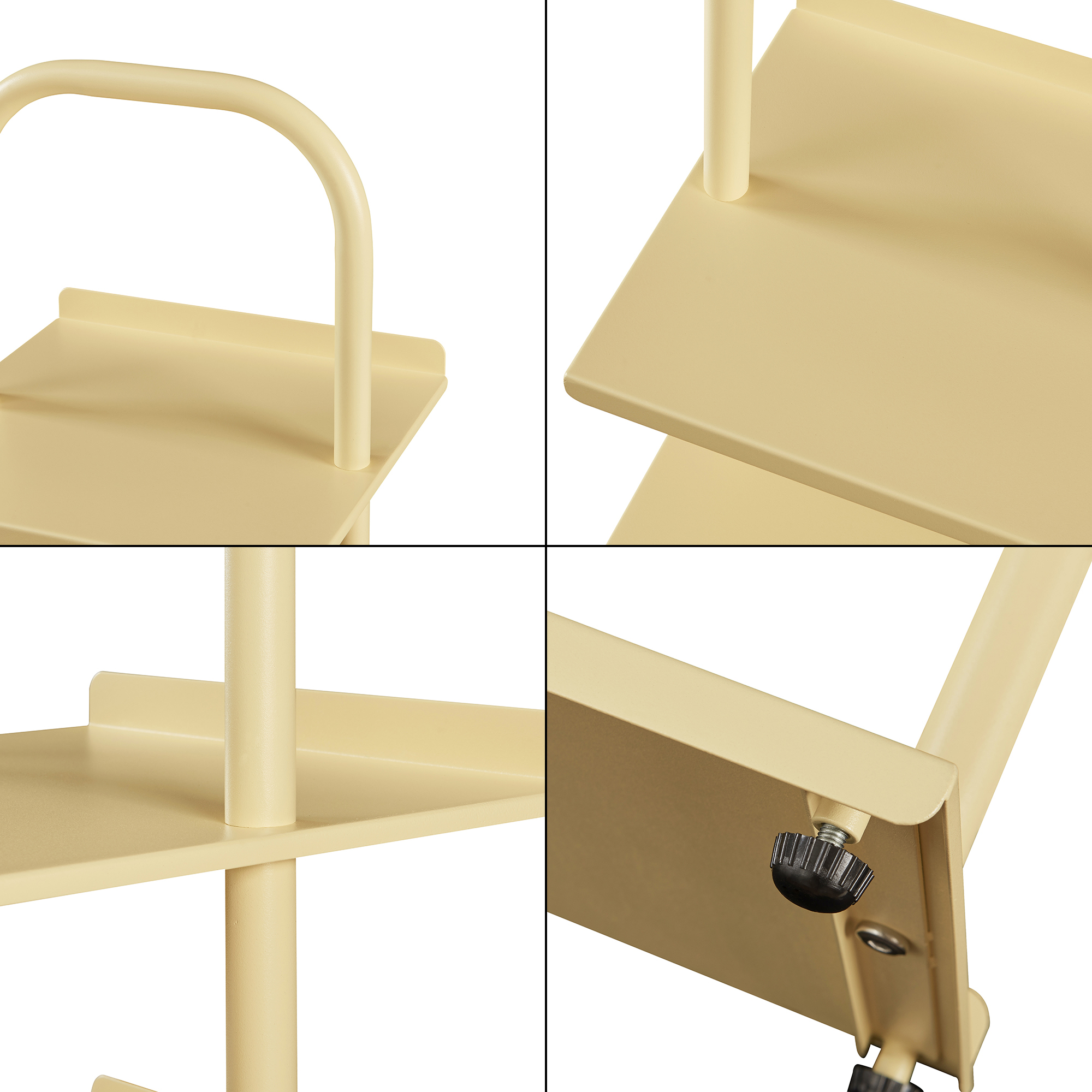 Pantofar pentru copii Poytya din oțel, 5 polițe, 96x30x27 cm, vanilie