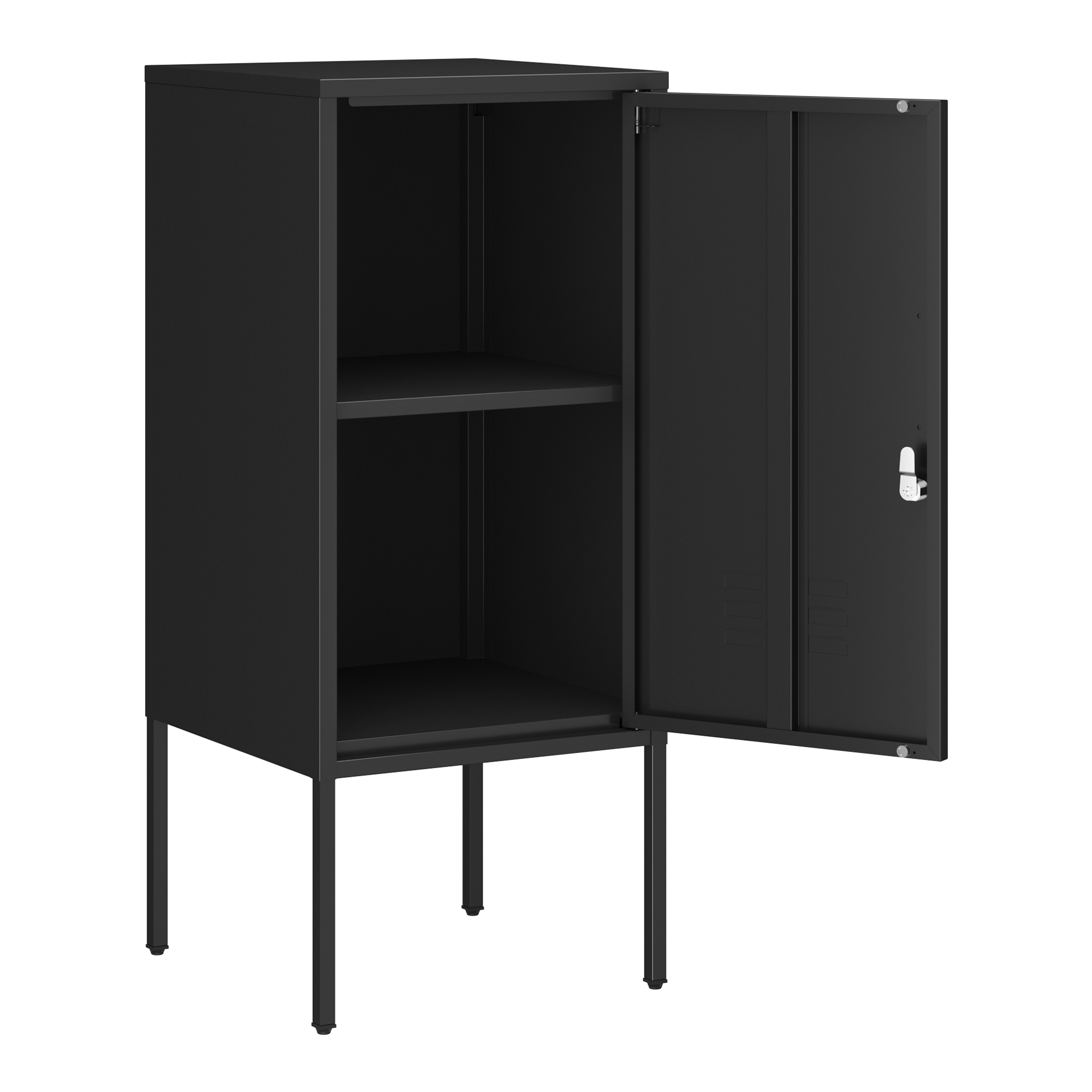 Noptieră metalică neagră Hausjärvi 82x35x35 cm cu ușă încuiabilă