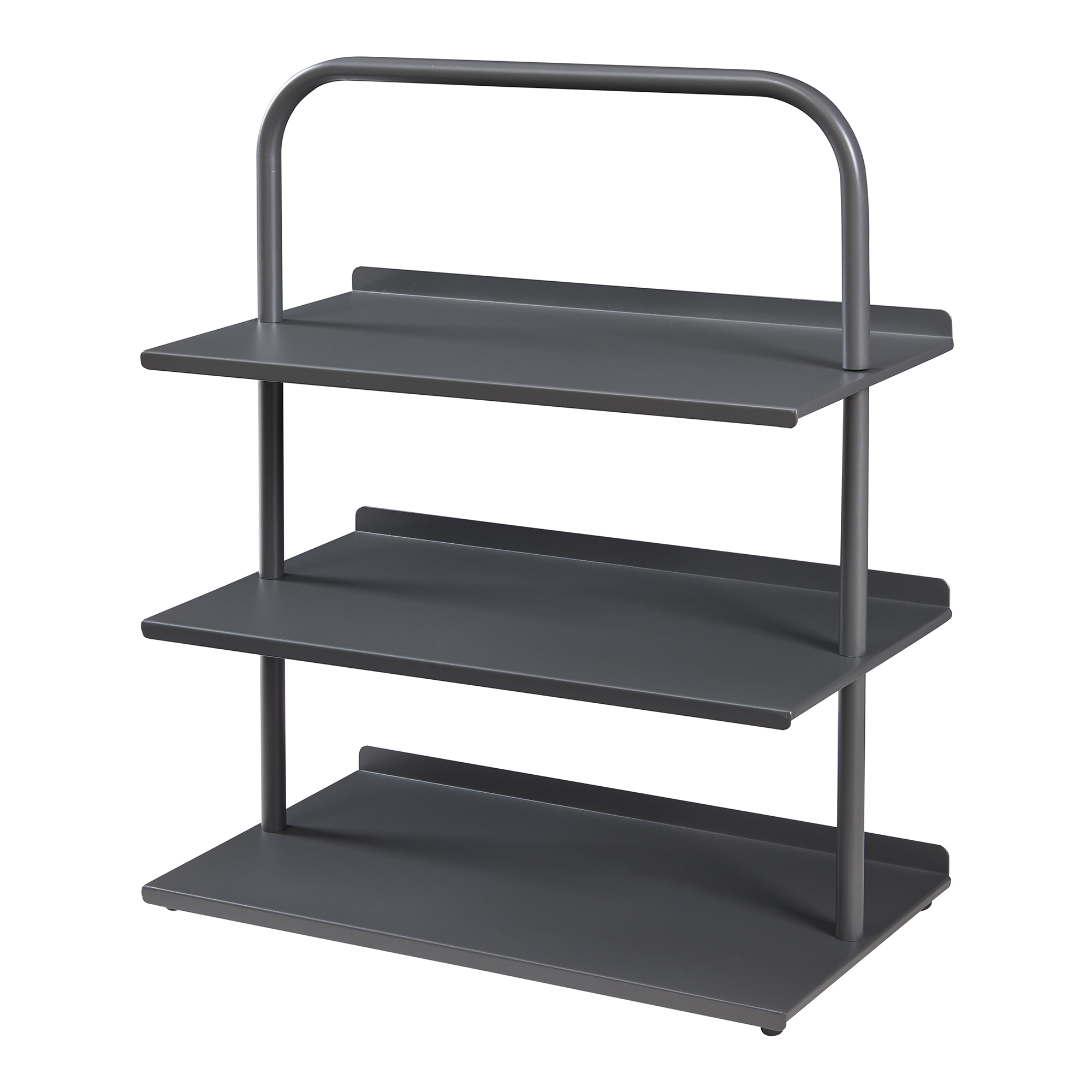 Raft pentru pantofi Poytya din otel, 3 polite, antracit, 73x60x32 cm