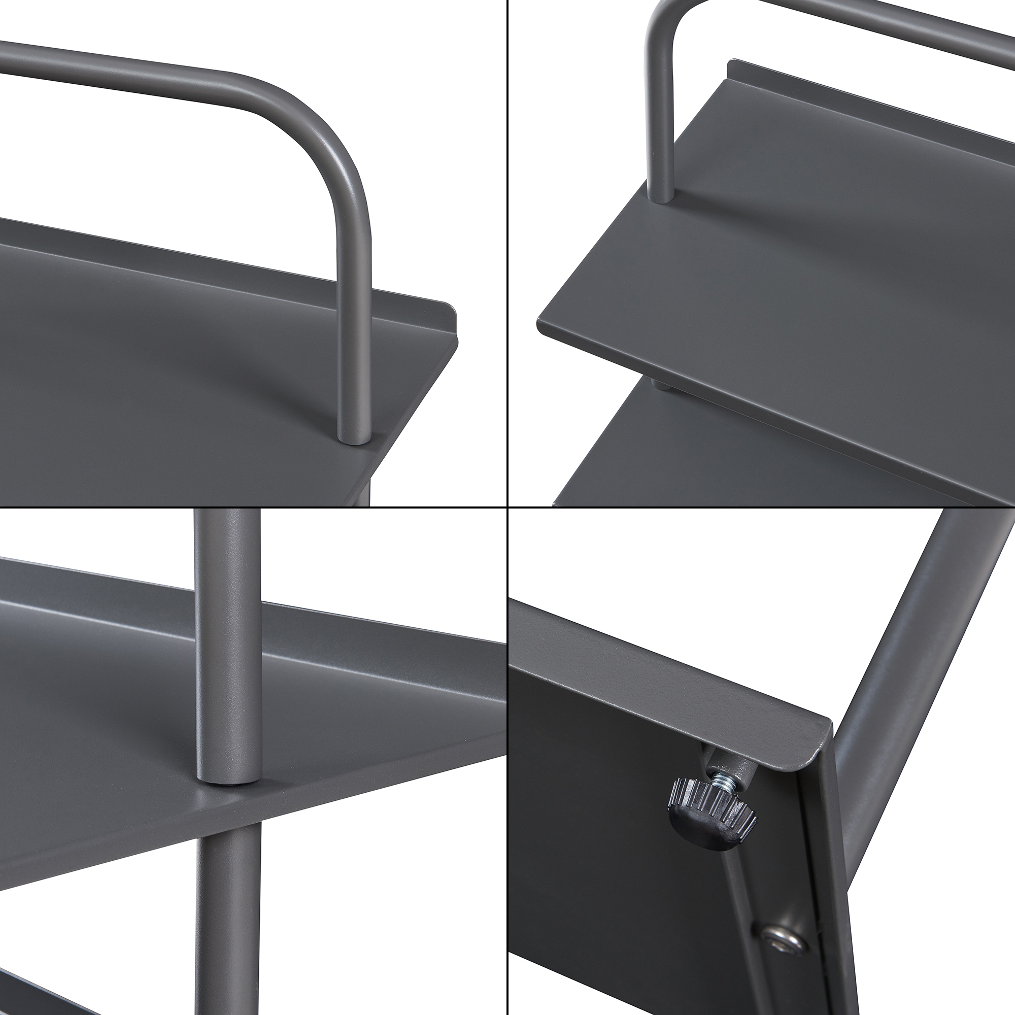 Raft pentru pantofi Poytya din otel, 3 polite, antracit, 73x60x32 cm