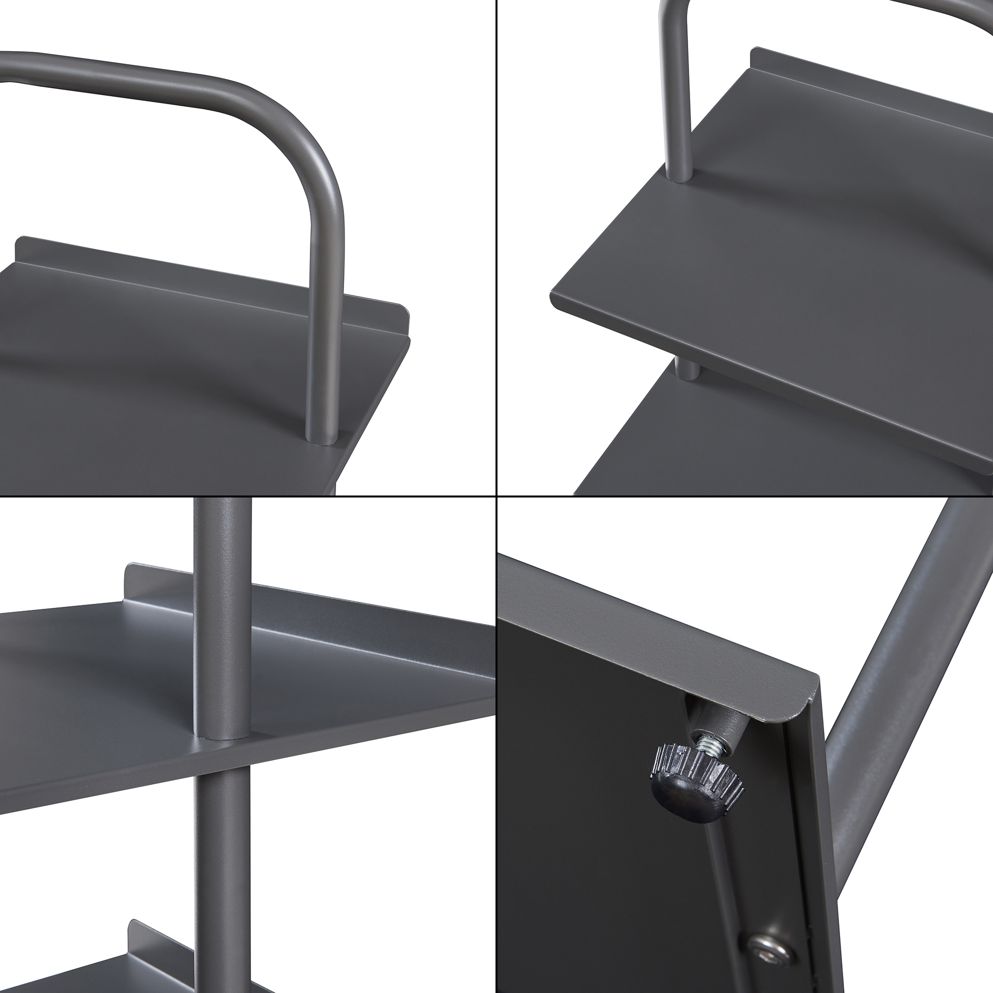 Pantofar metalic Poytya cu 4 polite, 96x34x32 cm, antracit