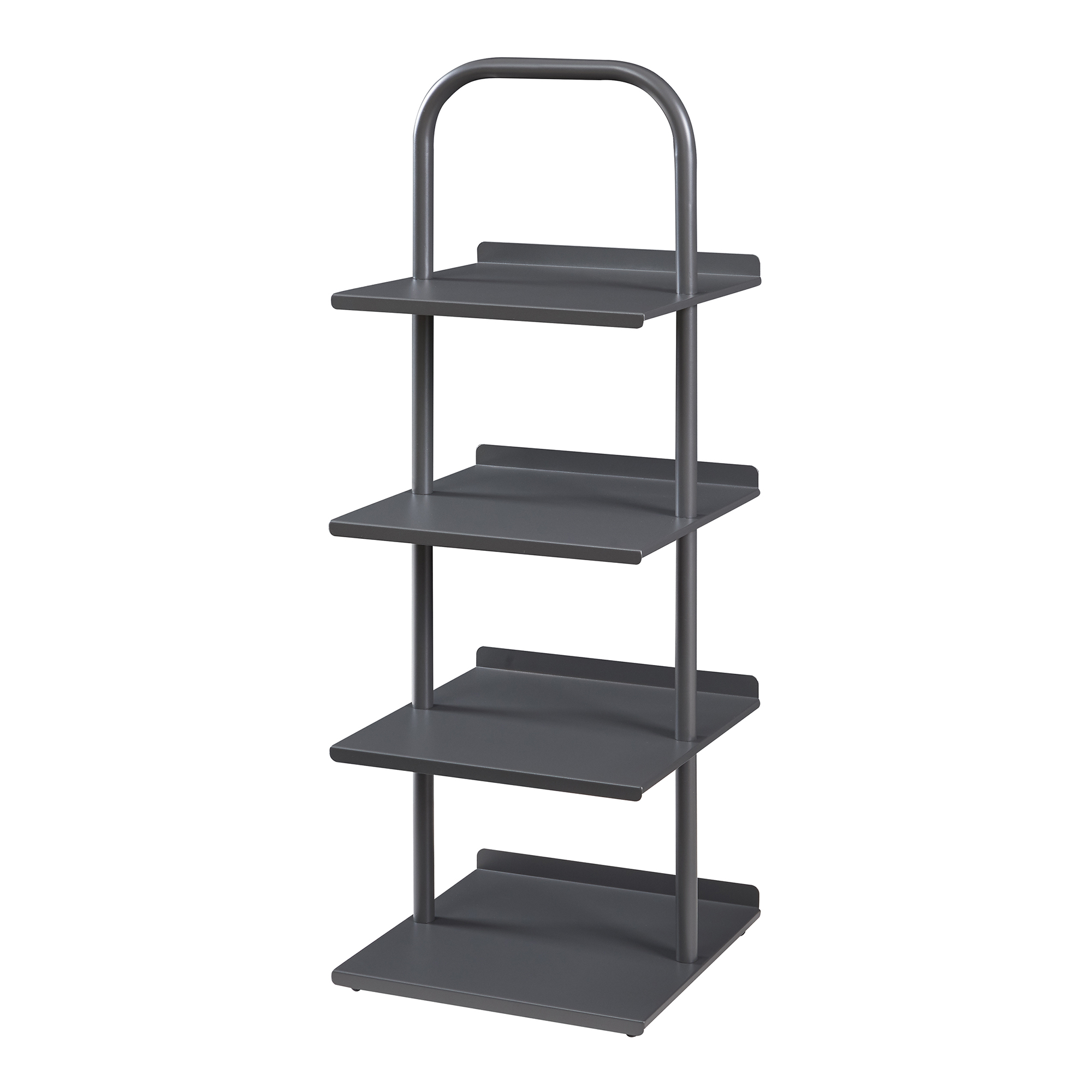 Pantofar metalic Poytya cu 4 polite, 96x34x32 cm, antracit