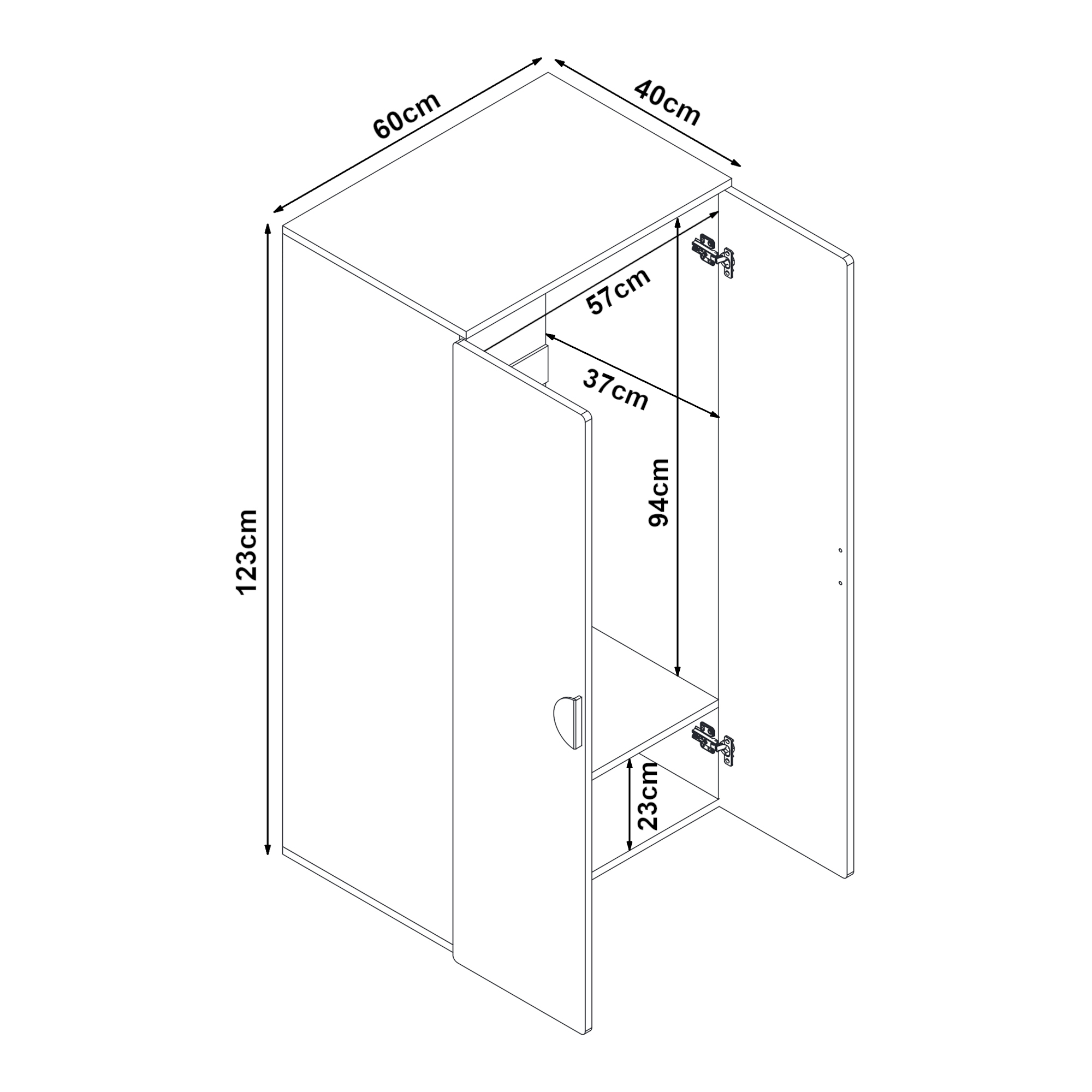 Dulap pentru copii Sandnes 123x60x40 cm alb și verde mentă