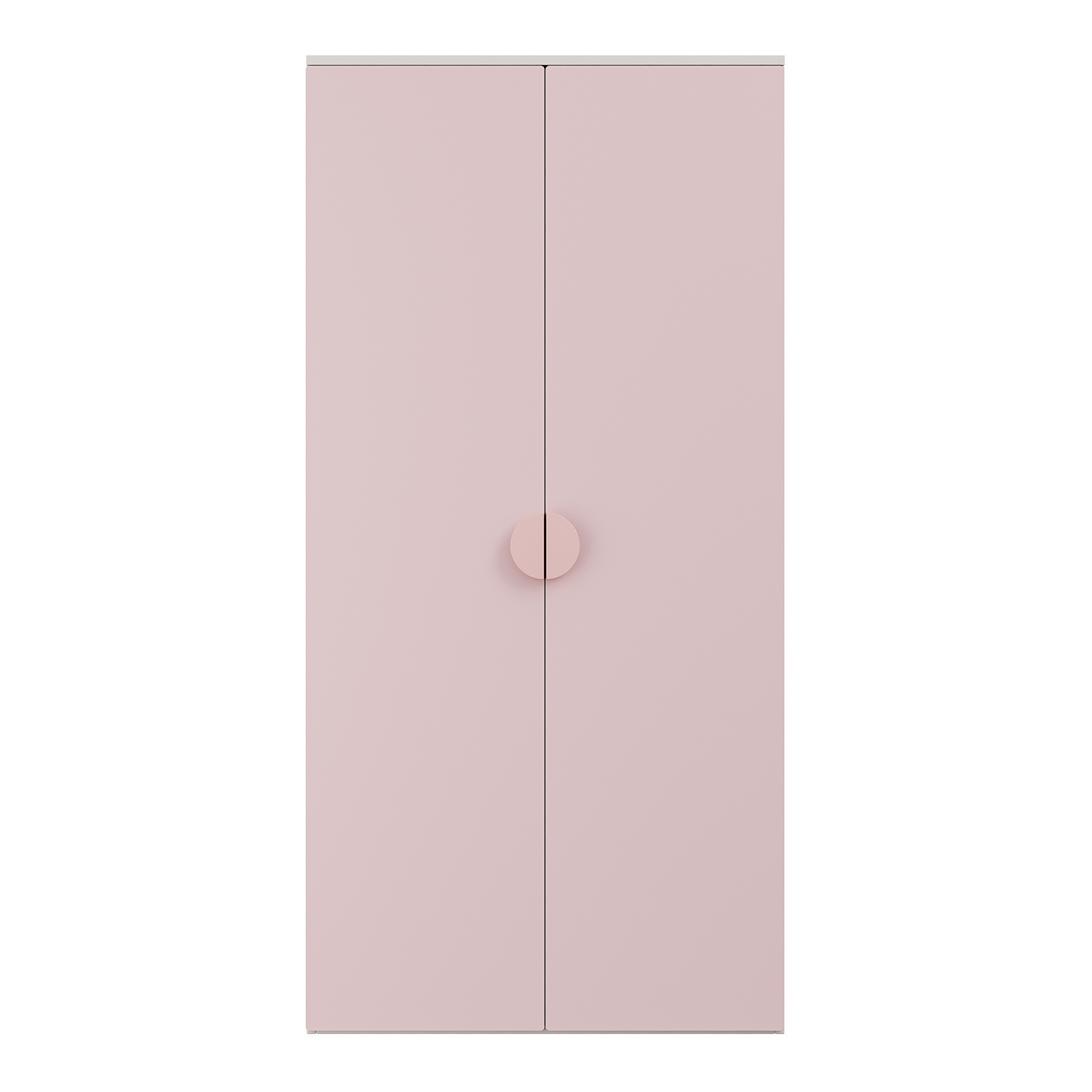 Dulap pentru copii Sandnes 123x60x40 cm alb/roz, 2 uși
