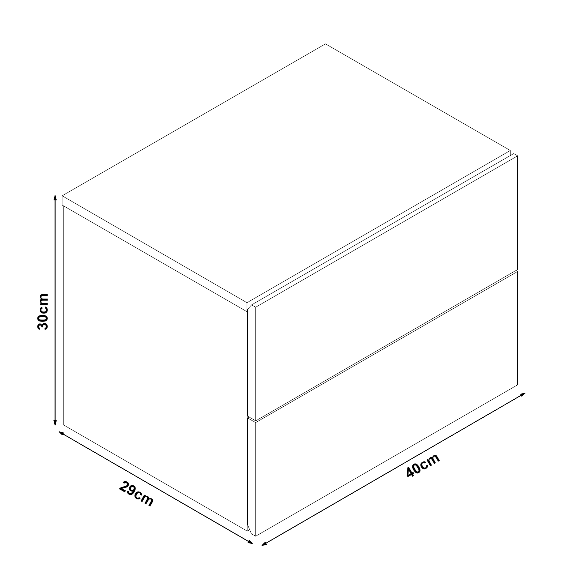 Noptieră suspendată Ampfing cu 2 sertare, gri deschis, en.casa