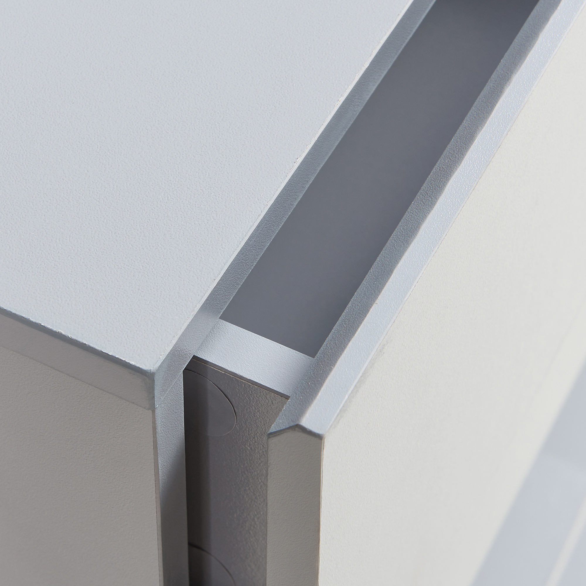 Noptieră suspendată Ampfing cu 2 sertare, gri deschis, en.casa