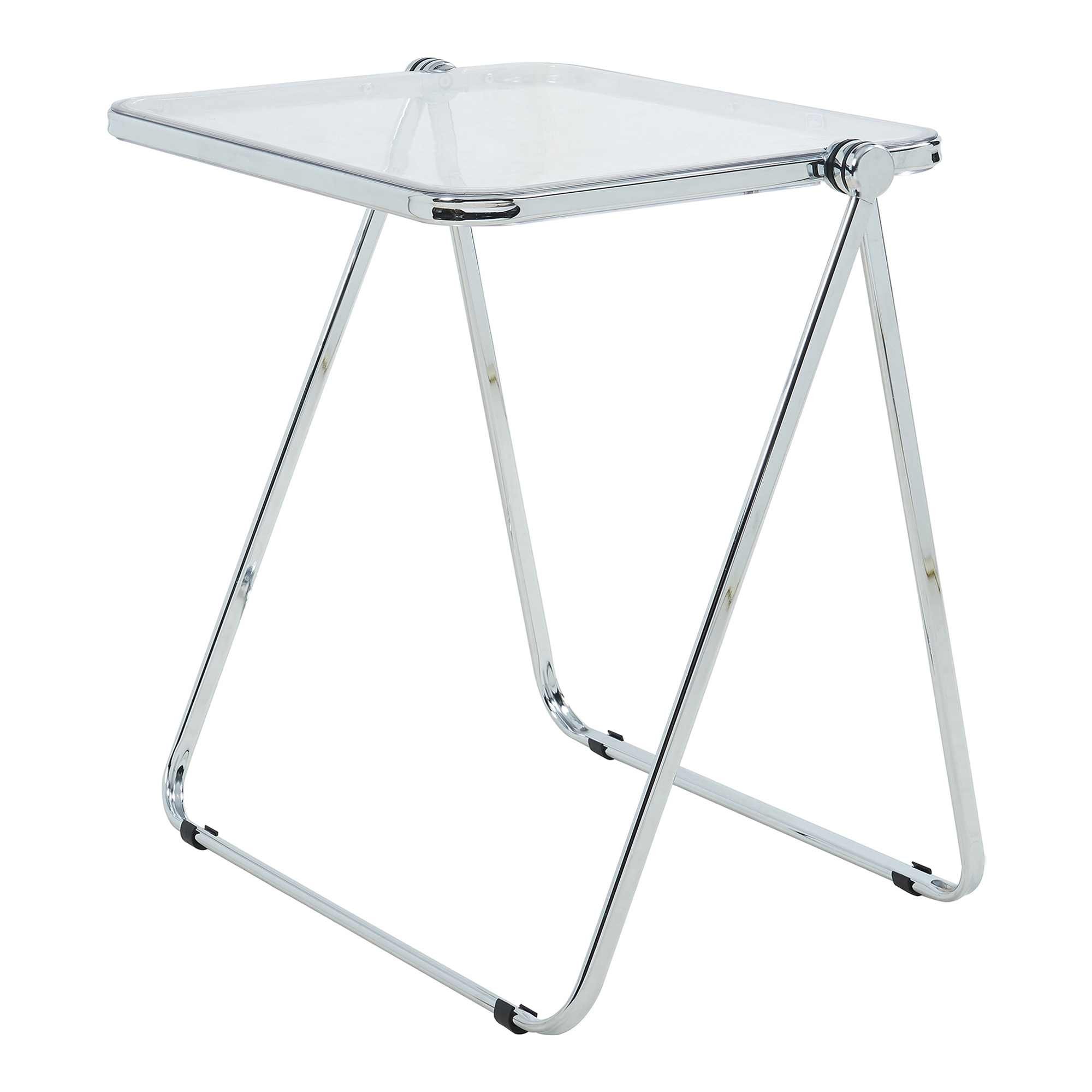 Masă laterală pliabilă transparentă Alerhavn 70x49x68 cm